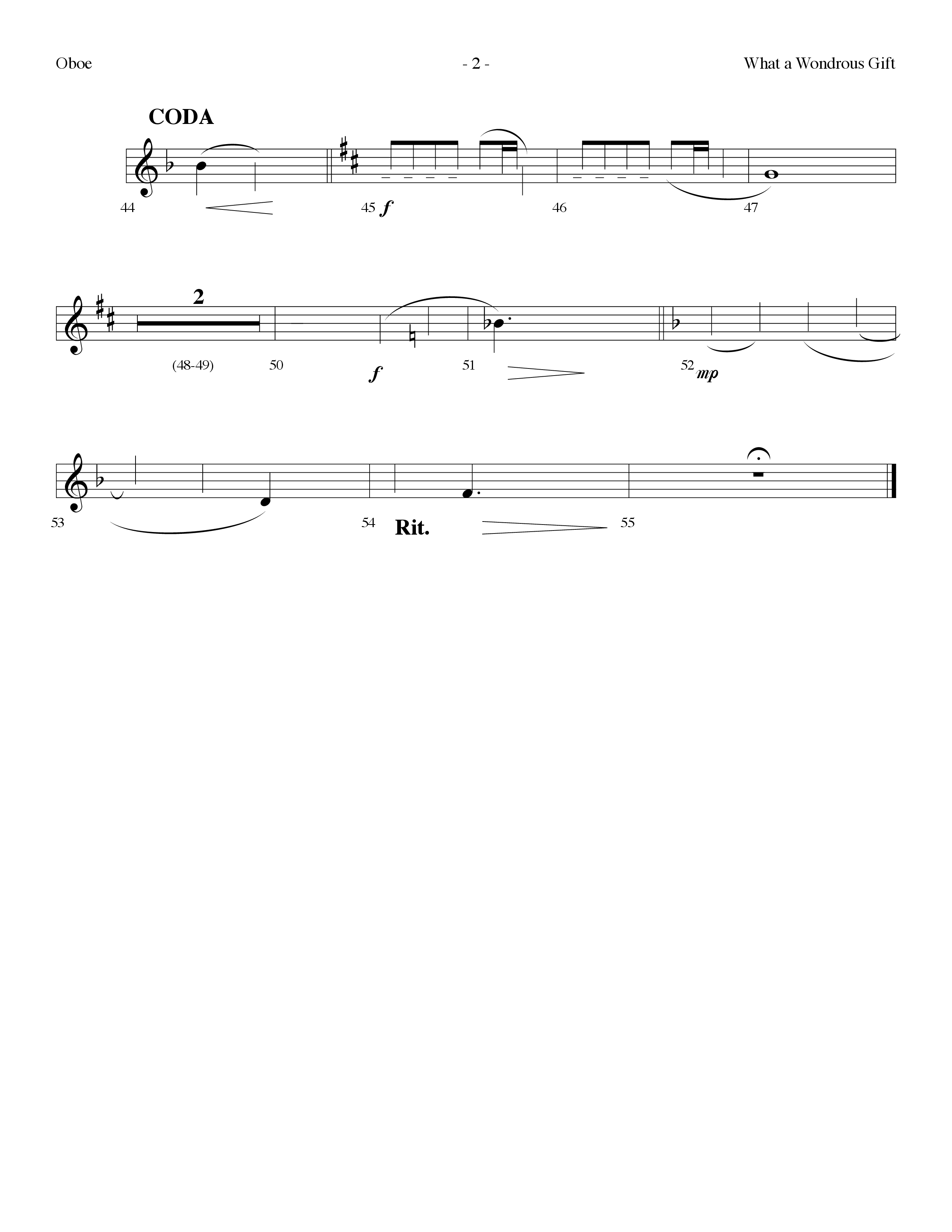 What A Wondrous Gift (Choral Anthem SATB) Oboe (Lifeway Choral / Arr. Dennis Allen)