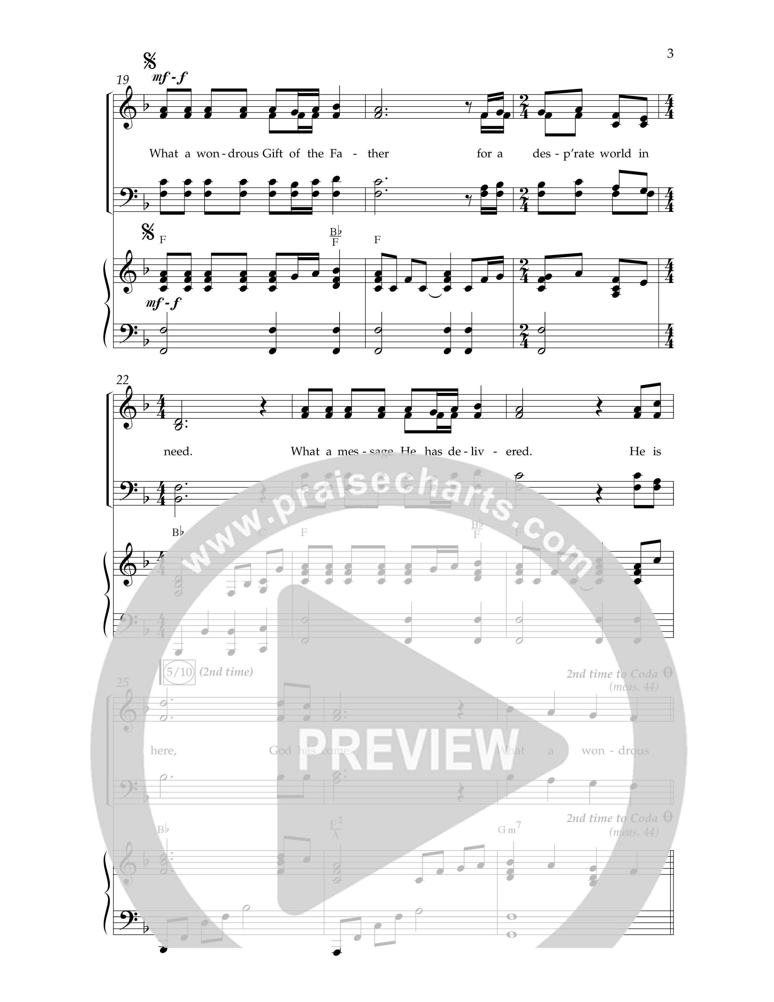 What A Wondrous Gift (Choral Anthem SATB) Anthem (SATB/Piano) (Lifeway Choral / Arr. Dennis Allen)