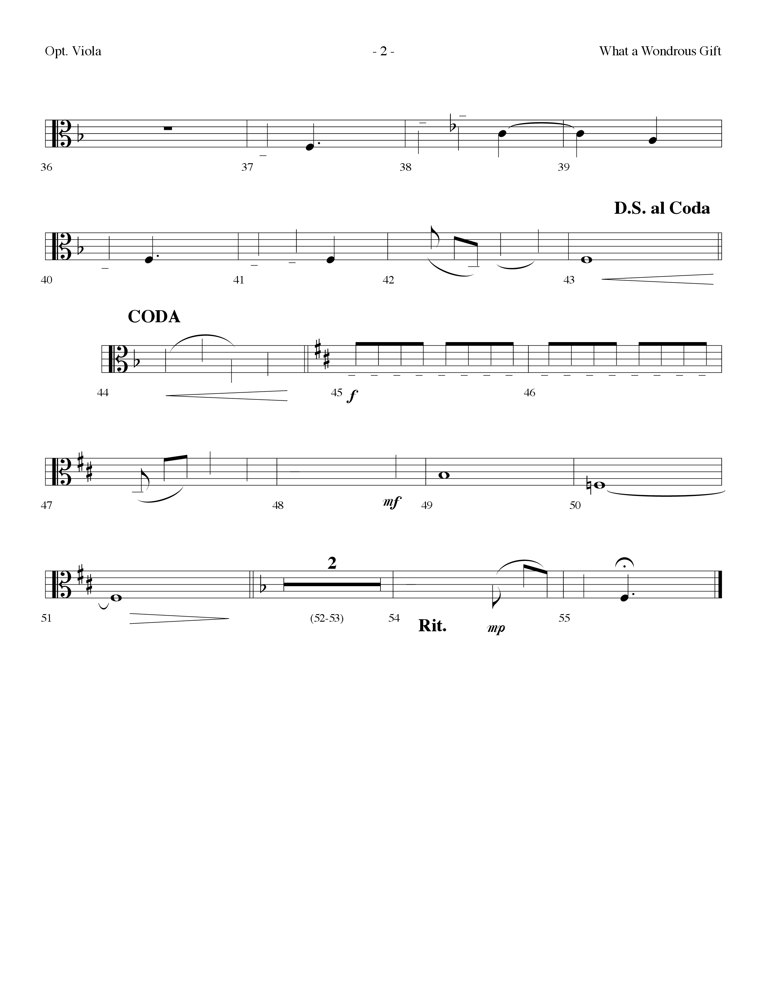 What A Wondrous Gift (Choral Anthem SATB) Viola (Lifeway Choral / Arr. Dennis Allen)