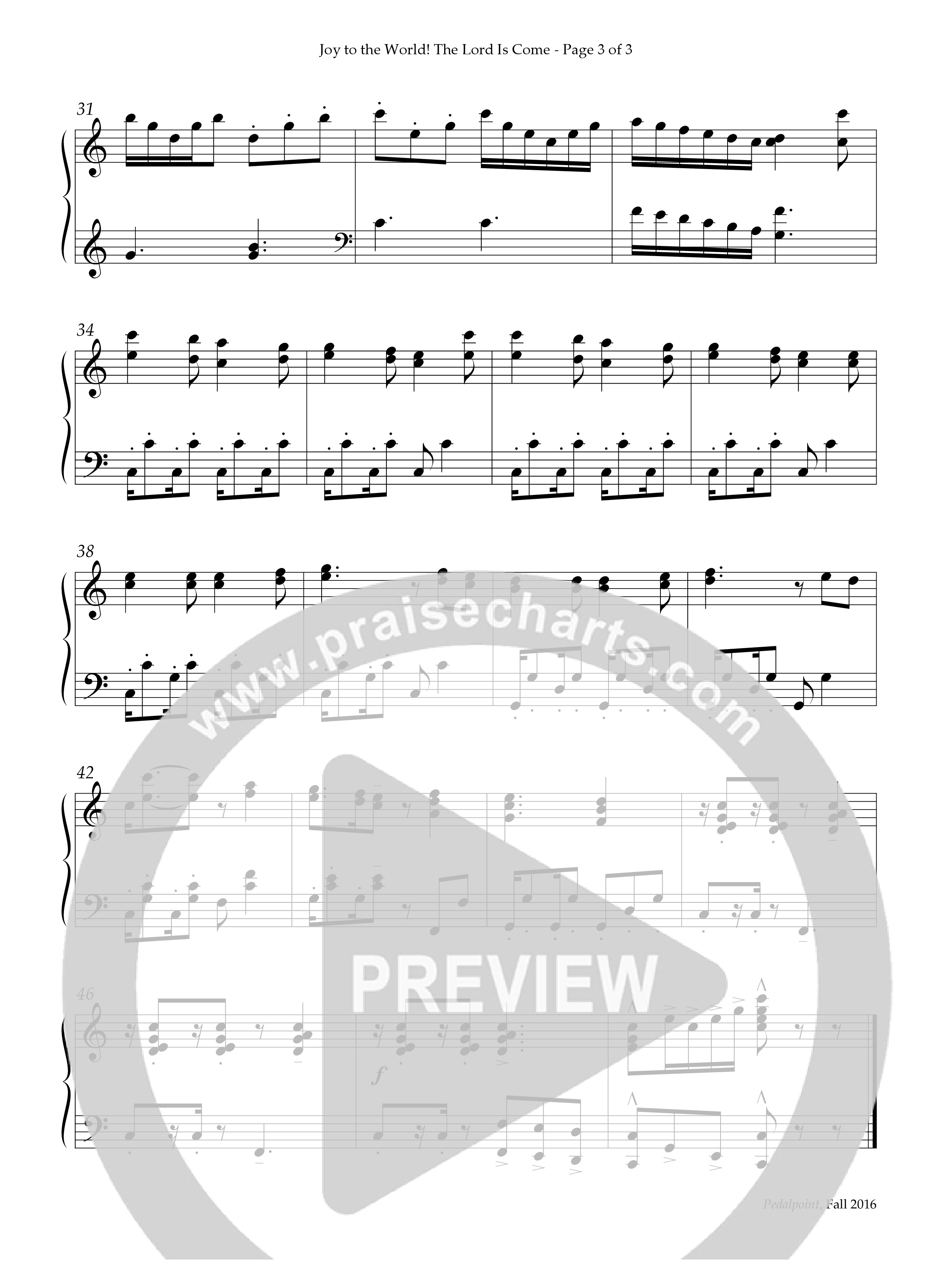 Joy To The World (Instrumental) Piano Solo (Lifeway Worship / Arr. Marty Hamby)