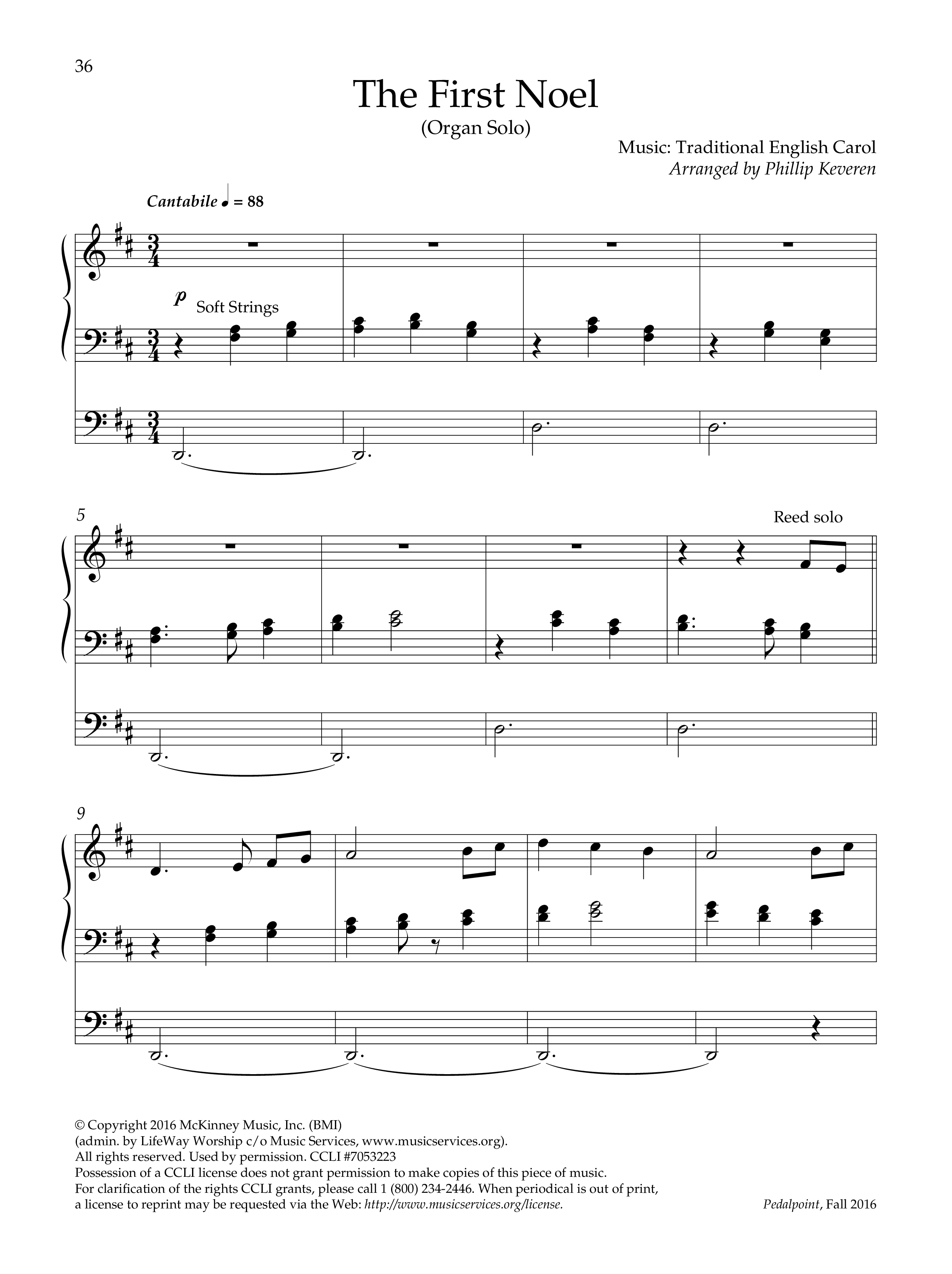 The First Noel (Instrumental) Organ (Lifeway Worship / Arr. Phillip Keveren)
