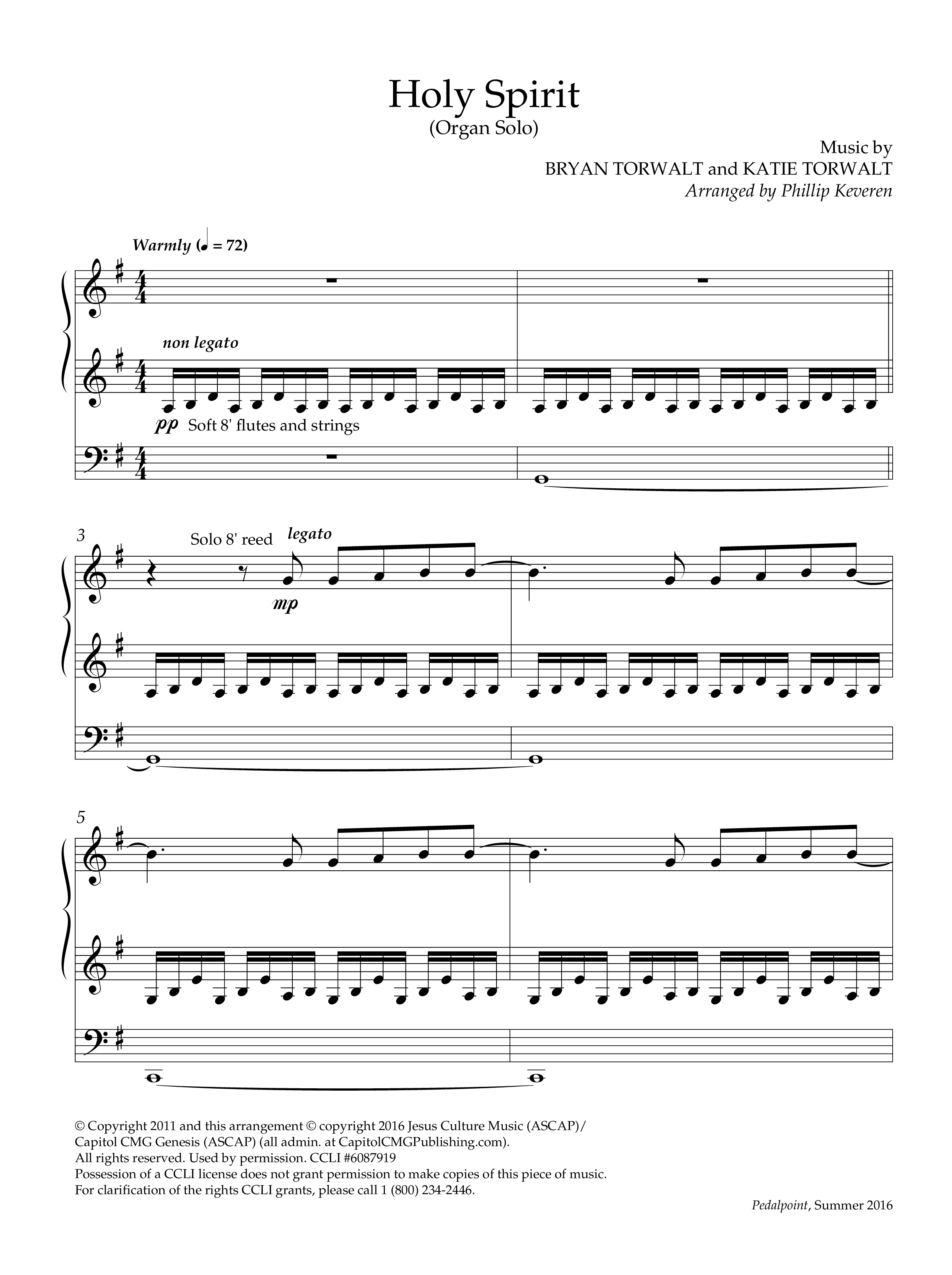 Holy Spirit  (Instrumental) Organ (Lifeway Worship / Arr. Phillip Keveren)