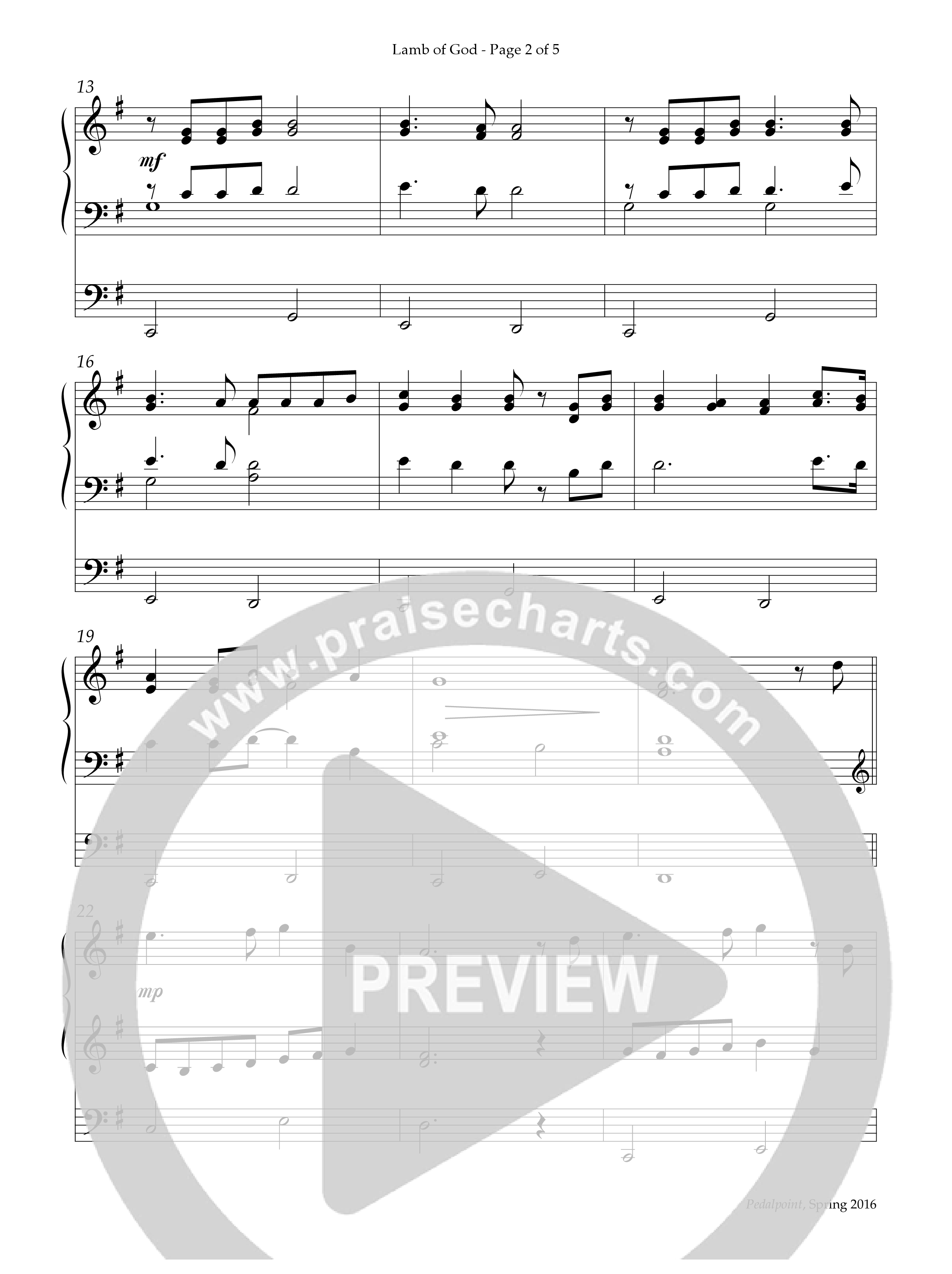 Lamb Of God (Instrumental) Organ (Lifeway Worship / Arr. Jeff Bennett)