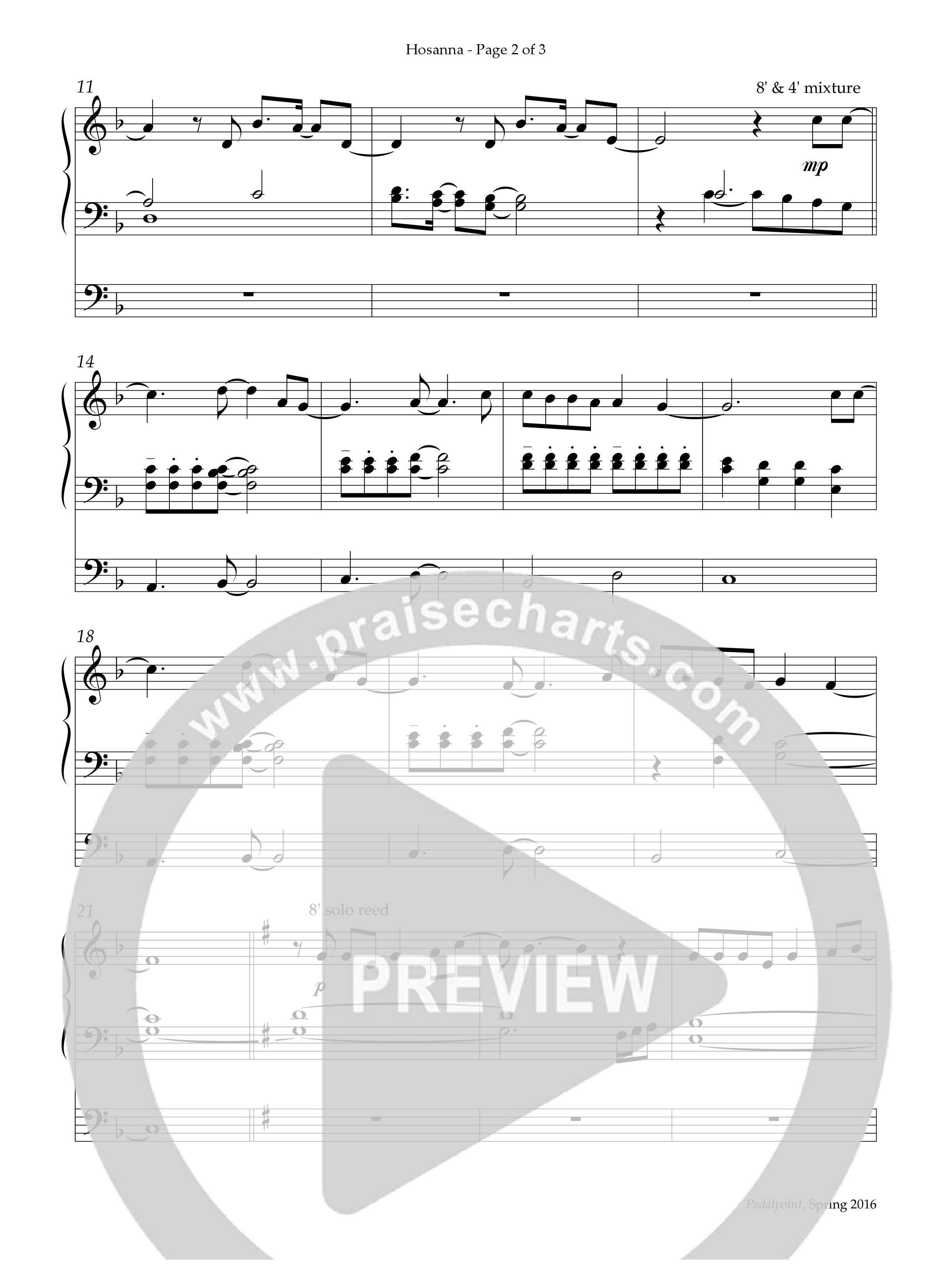 Hosanna (Instrumental) Organ (Lifeway Worship / Arr. Phillip Keveren)