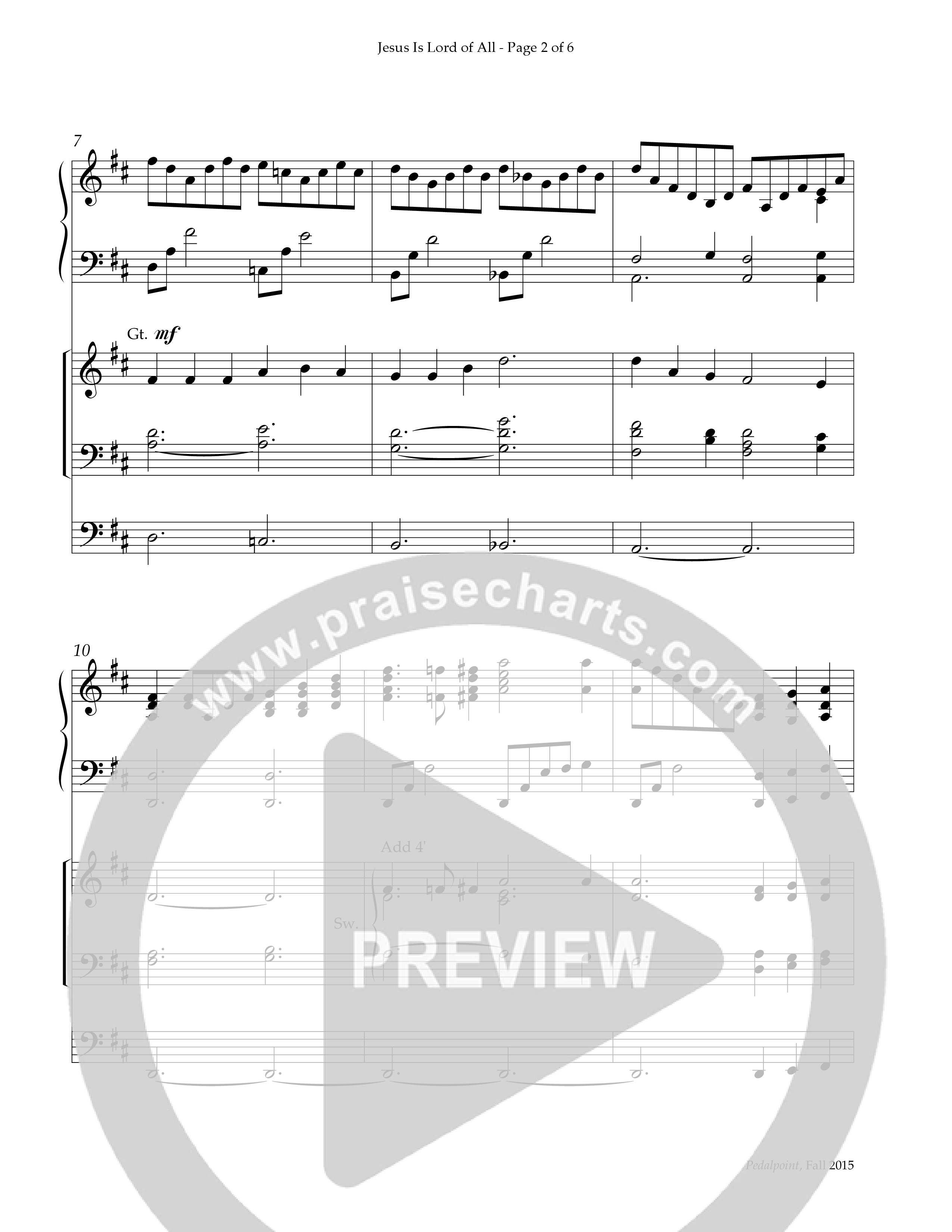 Jesus Is Lord Of All (Instrumental) Piano-Organ (Lifeway Worship / Arr. Barry Braman)