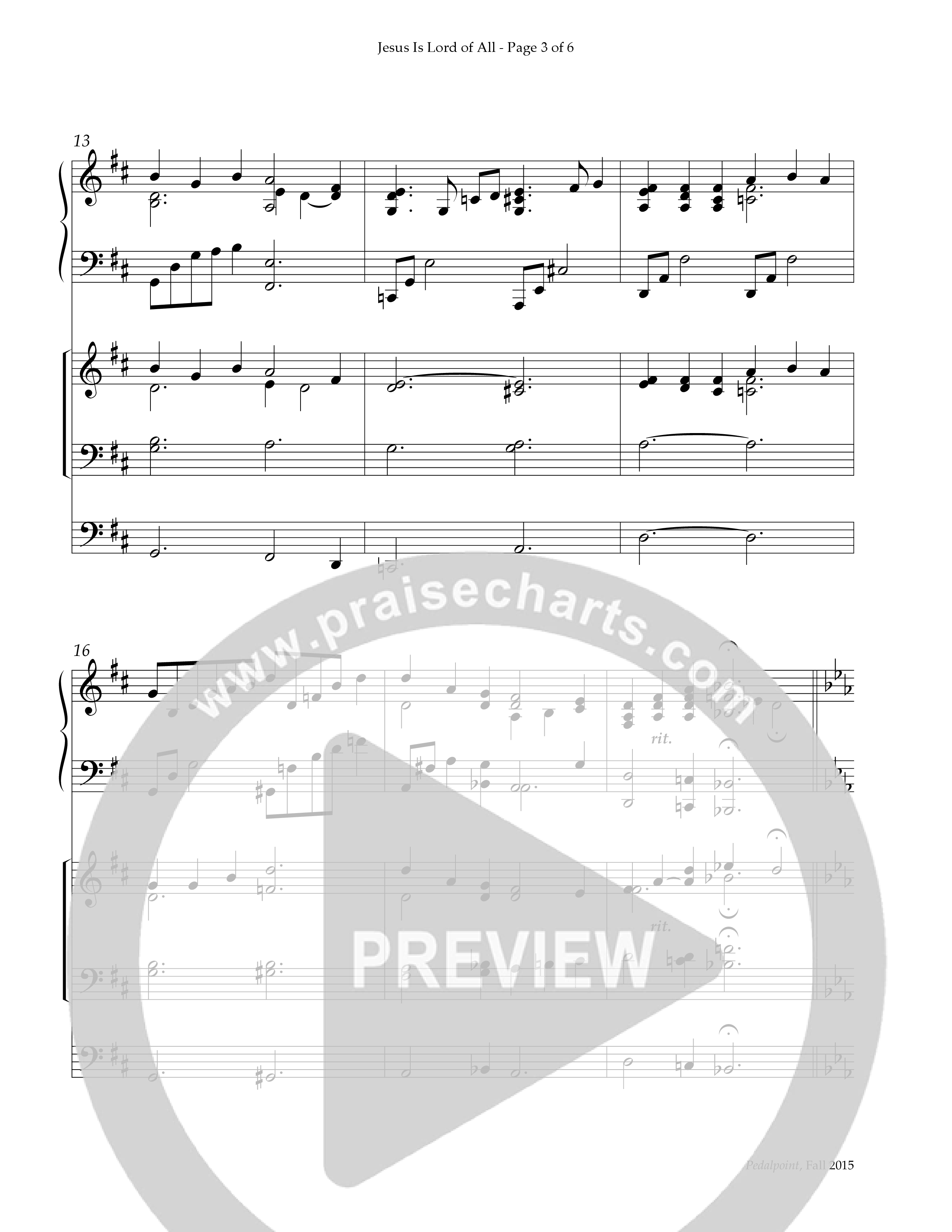 Jesus Is Lord Of All (Instrumental) Piano-Organ (Lifeway Worship / Arr. Barry Braman)