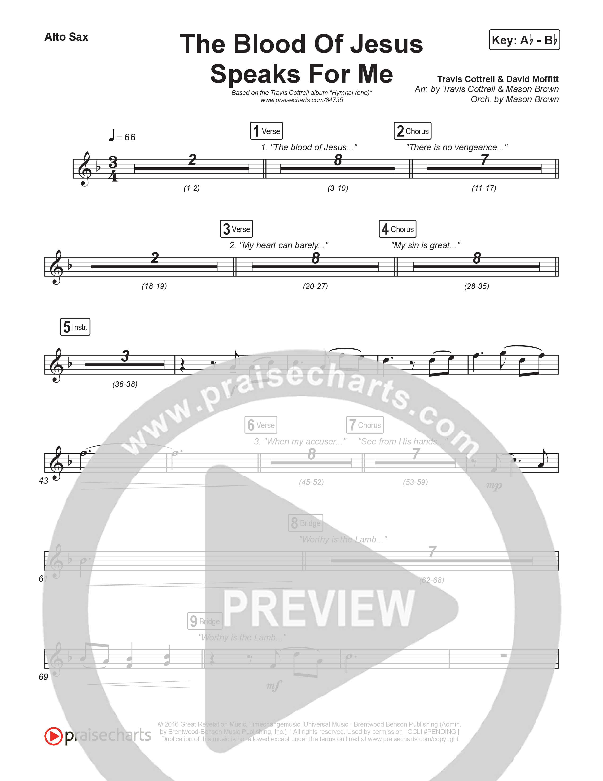 The Blood Of Jesus Speaks For Me (Choral/SATB) Sax Pack (Travis Cottrell / Brooke Voland / Arr. Mason Brown)