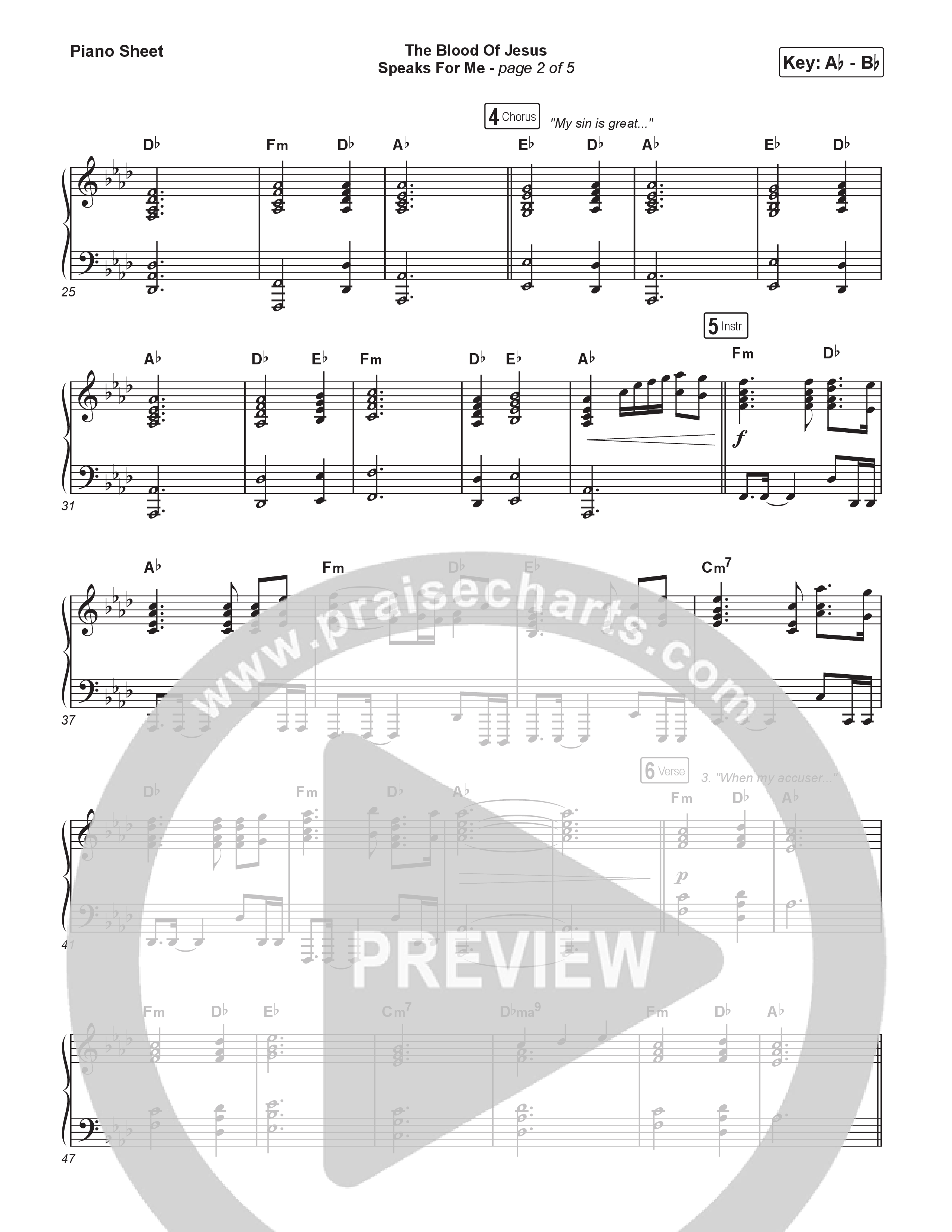 The Blood Of Jesus Speaks For Me (Choral/SATB) Piano Sheet (Travis Cottrell / Brooke Voland / Arr. Mason Brown)
