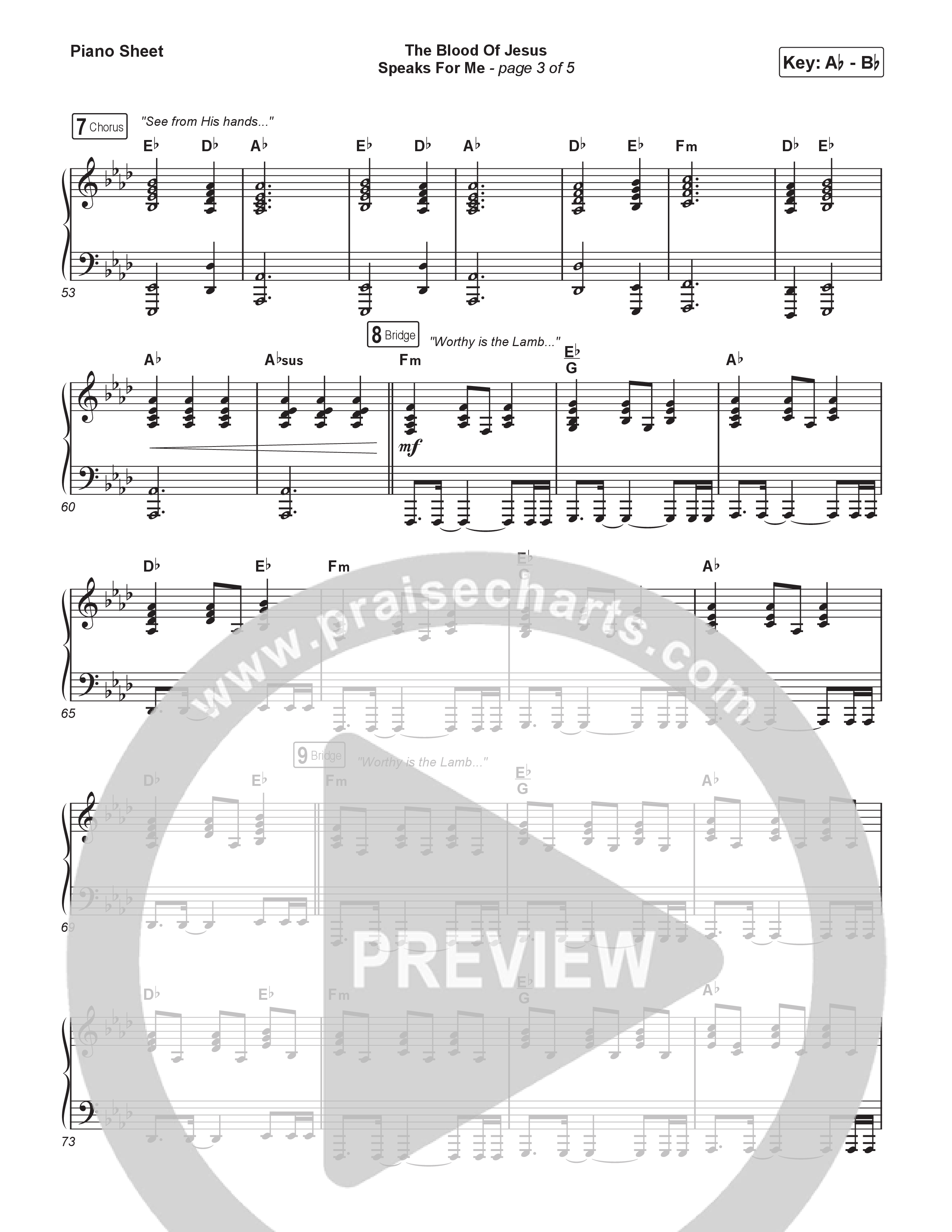 The Blood Of Jesus Speaks For Me (Choral/SATB) Piano Sheet (Travis Cottrell / Brooke Voland / Arr. Mason Brown)