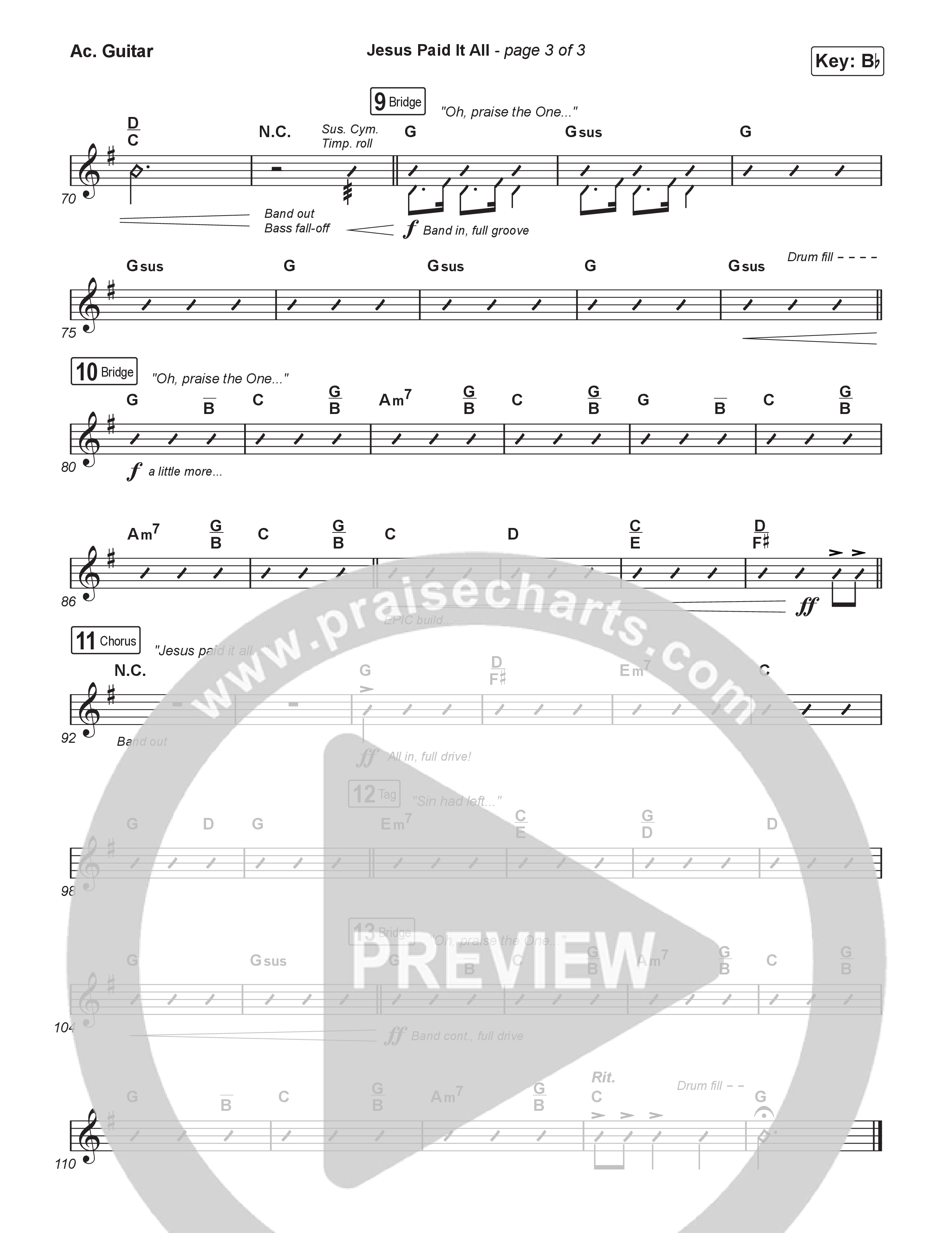 Jesus Paid It All (Choral/SATB) Acoustic Guitar (Travis Cottrell / Arr. Mason Brown)