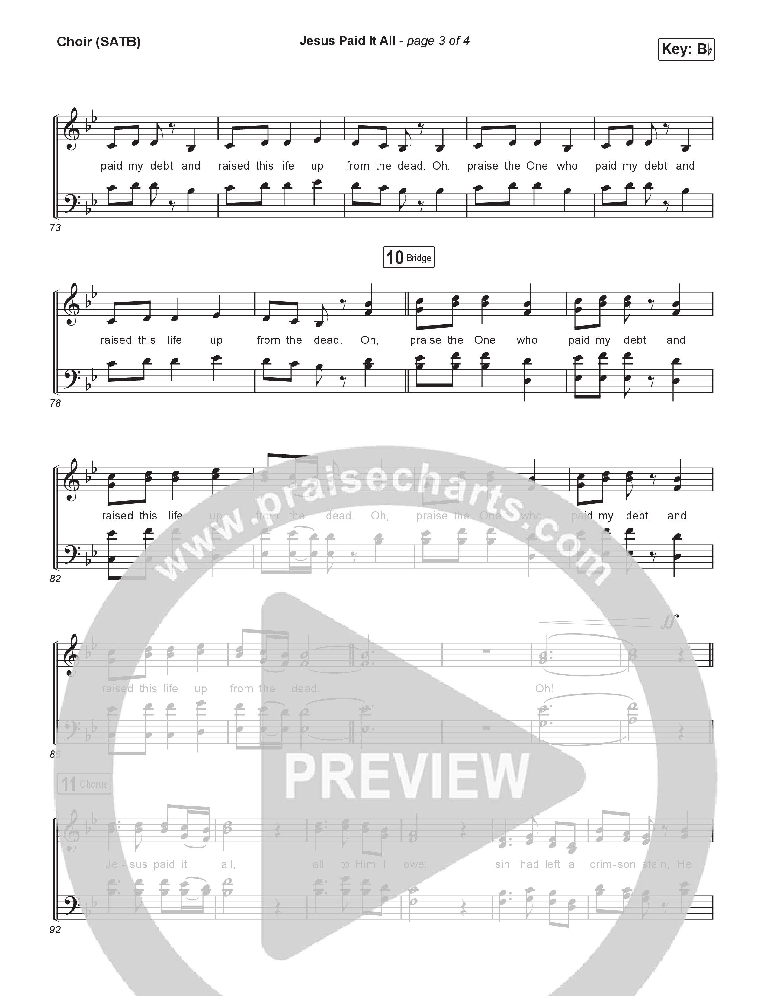 Jesus Paid It All (Choral/SATB) Choir Sheet (SATB) (Travis Cottrell / Arr. Mason Brown)