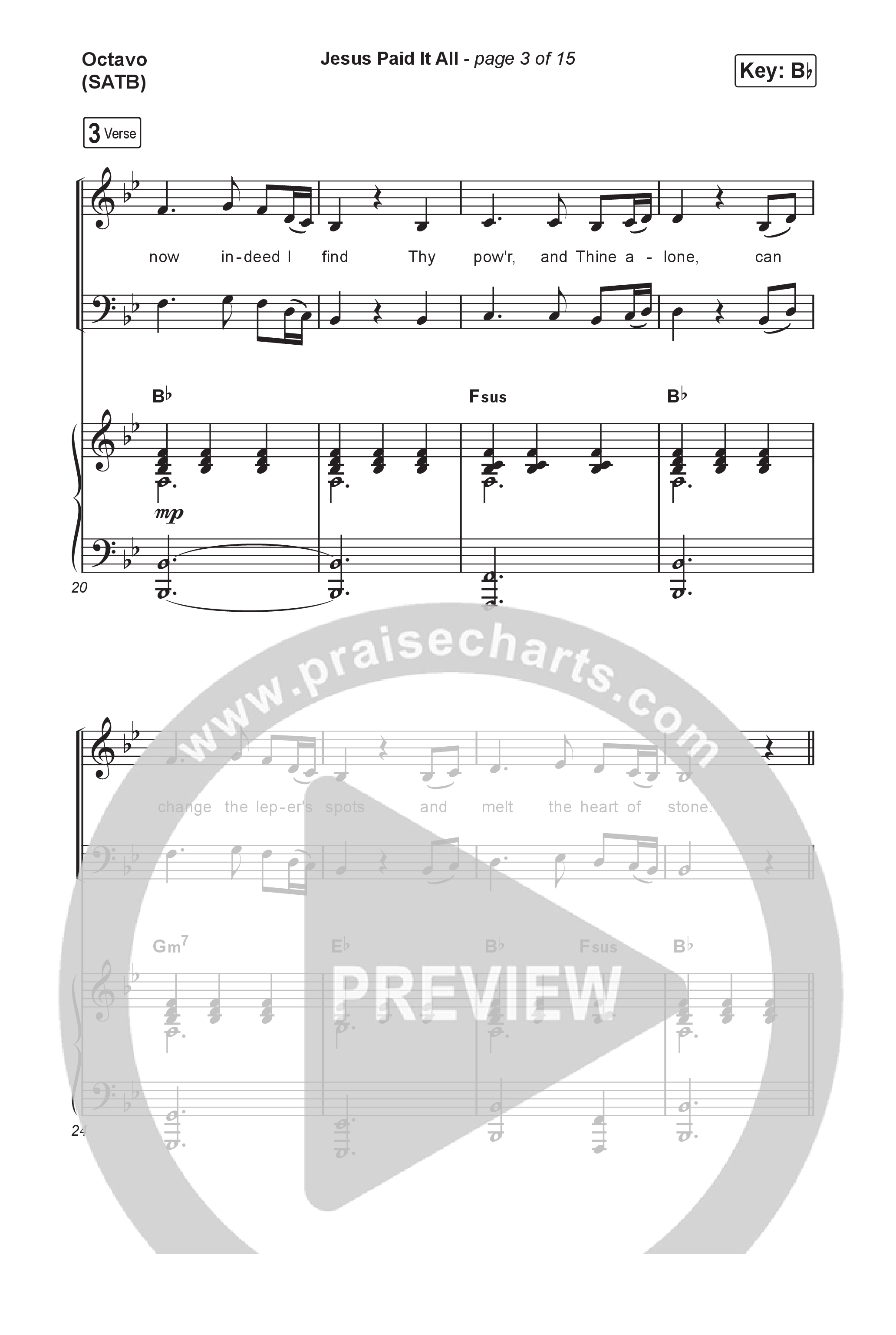 Jesus Paid It All (Choral/SATB) Octavo (SATB & Pno) (Travis Cottrell / Arr. Mason Brown)