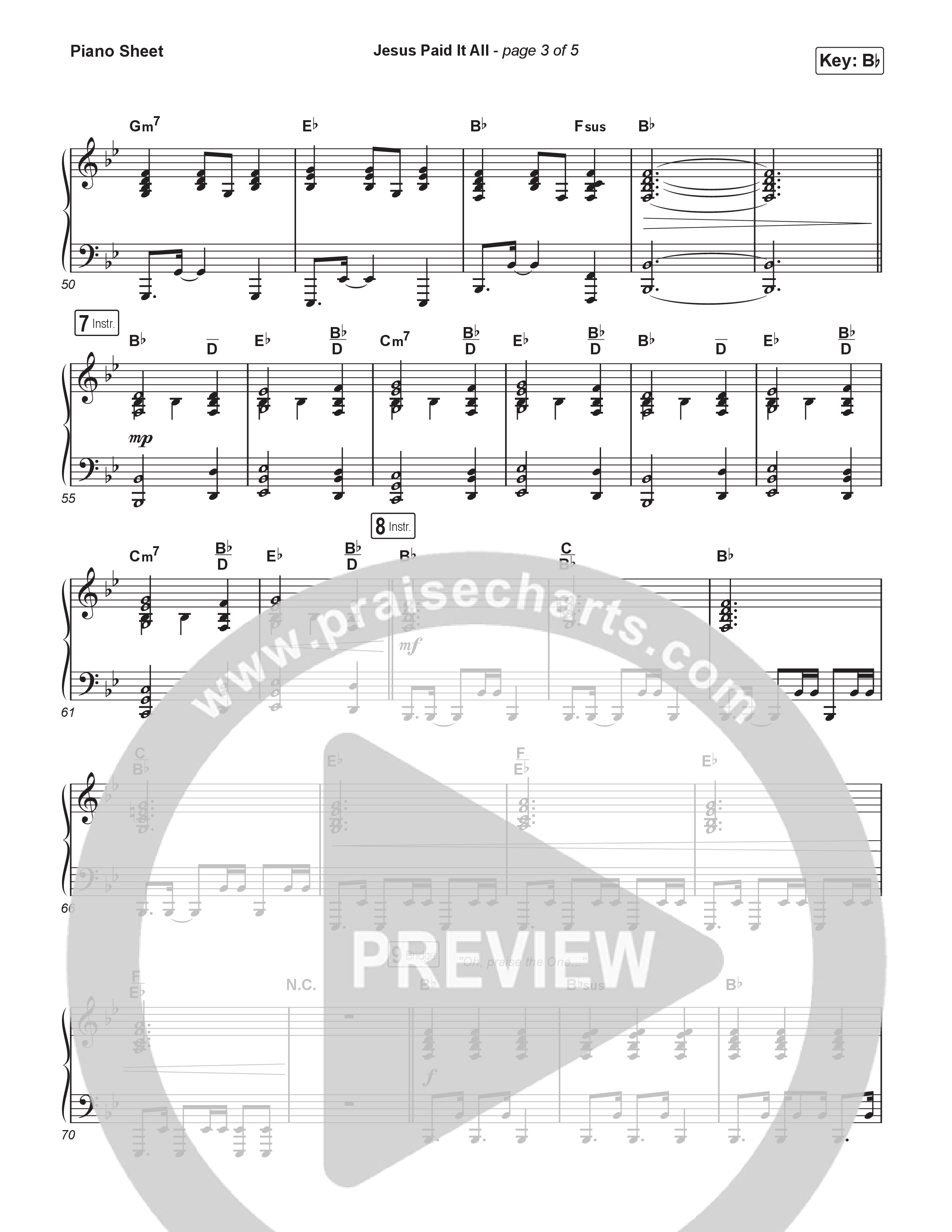 Jesus Paid It All (Choral/SATB) Piano Sheet (Travis Cottrell / Arr. Mason Brown)