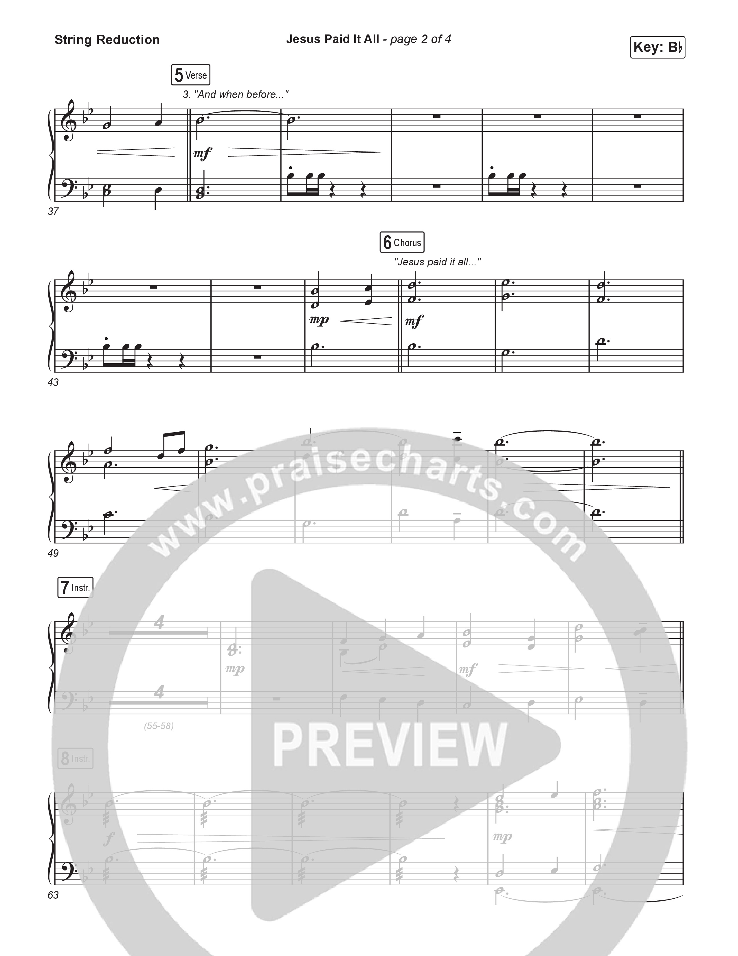 Jesus Paid It All (Choral/SATB) String Reduction (Travis Cottrell / Arr. Mason Brown)