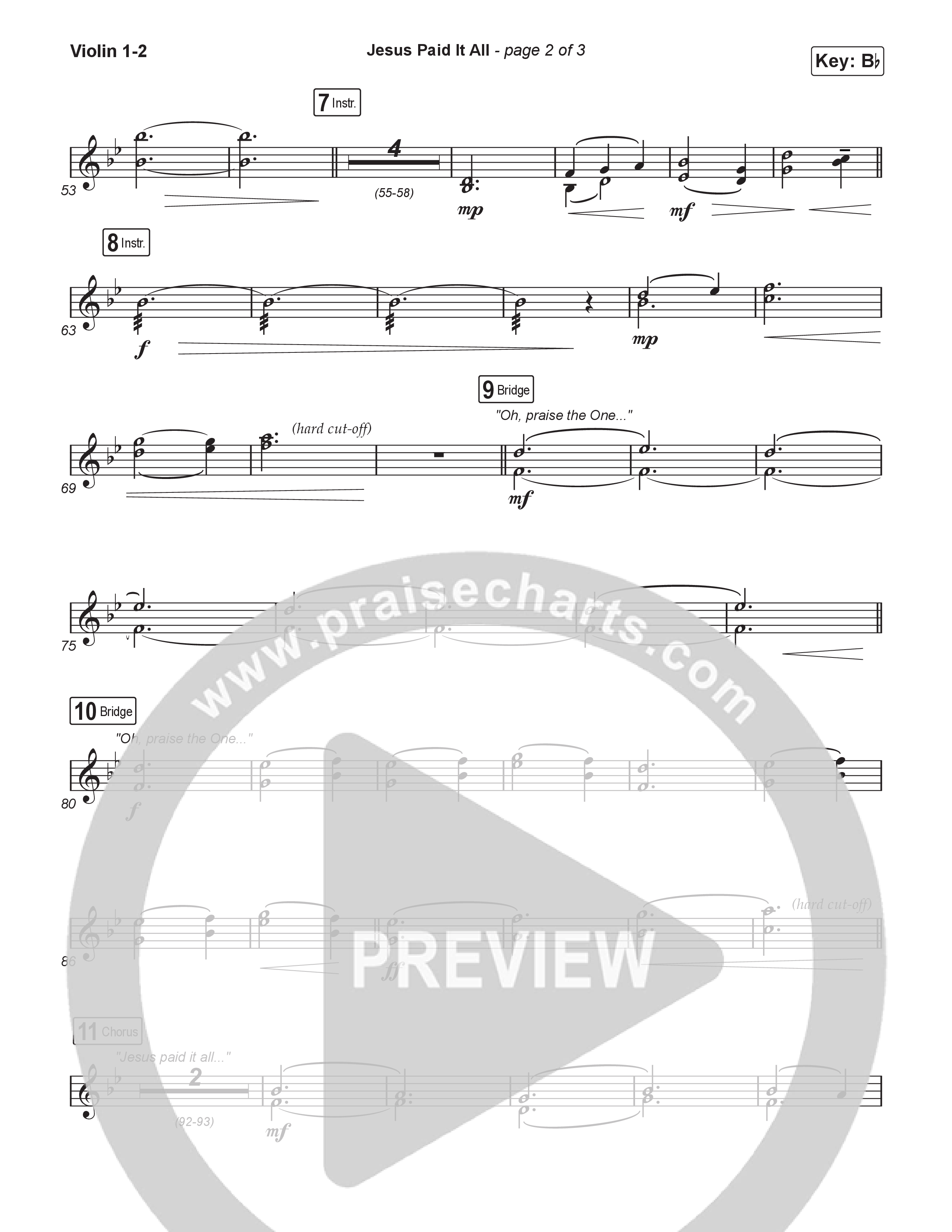 Jesus Paid It All (Choral/SATB) String Pack (Travis Cottrell / Arr. Mason Brown)