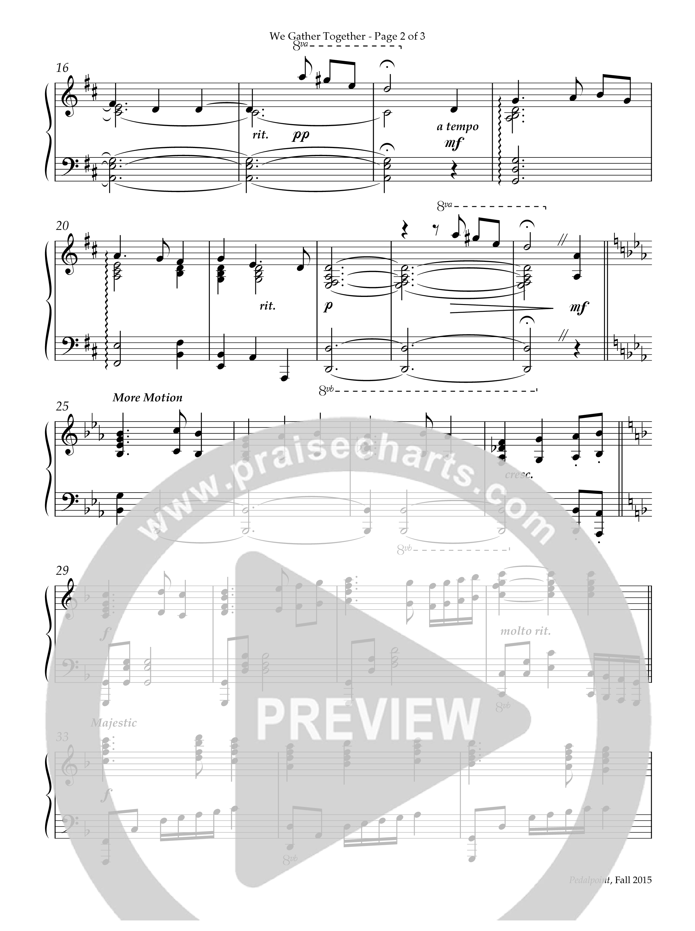 We Gather Together (Instrumental) Piano Solo (Lifeway Worship / Arr. Jeff Bennett)