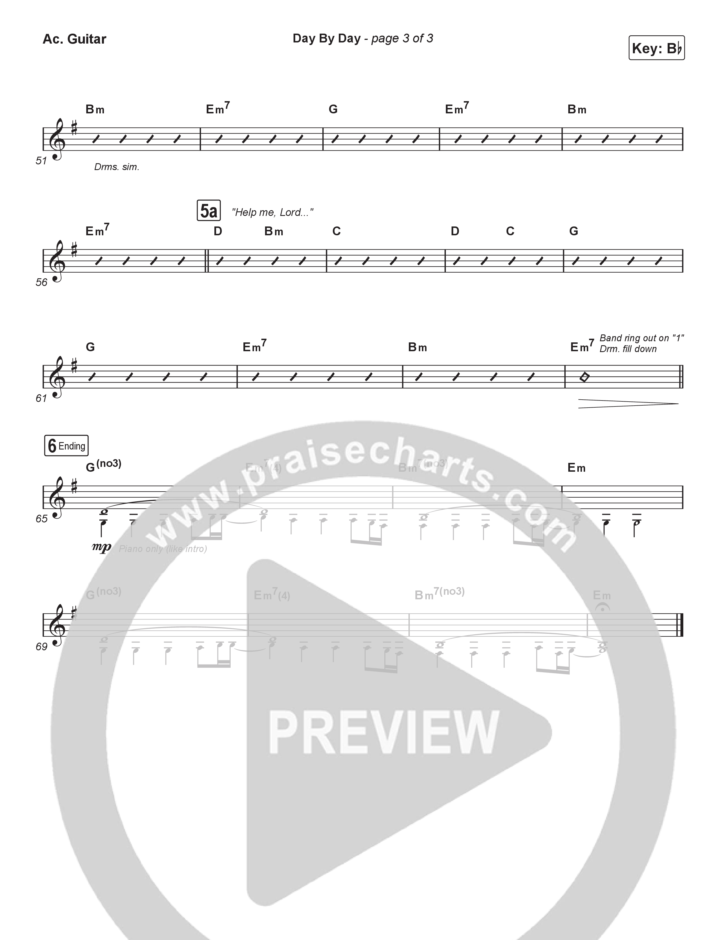 Day By Day (Choral/SATB) Acoustic Guitar (Travis Cottrell / Lily Cottrell / Arr. Mason Brown)