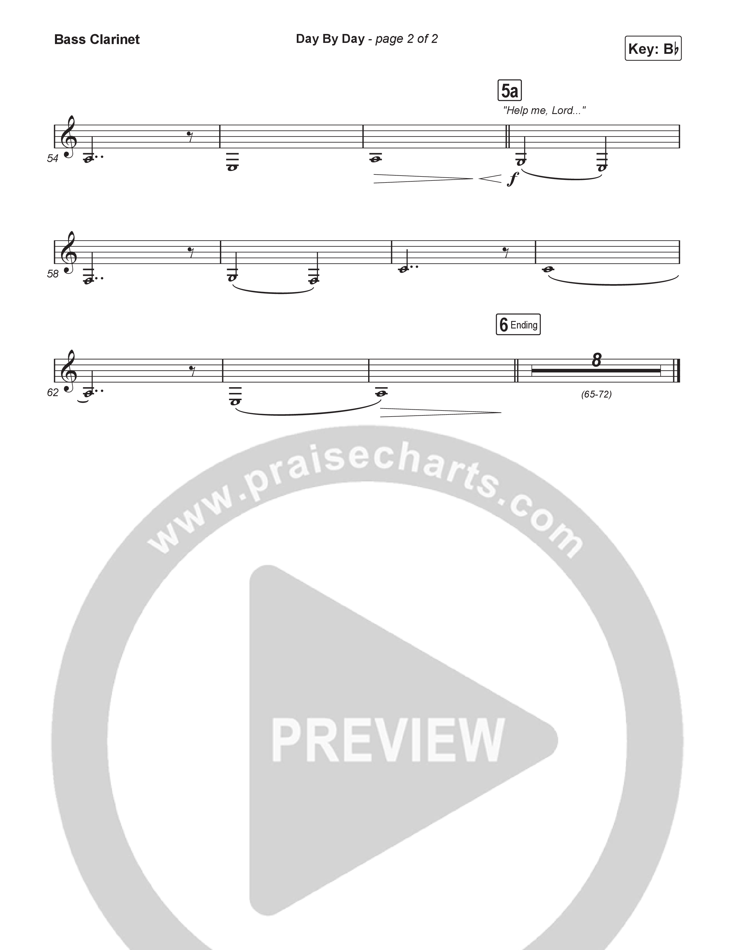 Day By Day (Choral/SATB) Bass Clarinet (Travis Cottrell / Lily Cottrell / Arr. Mason Brown)