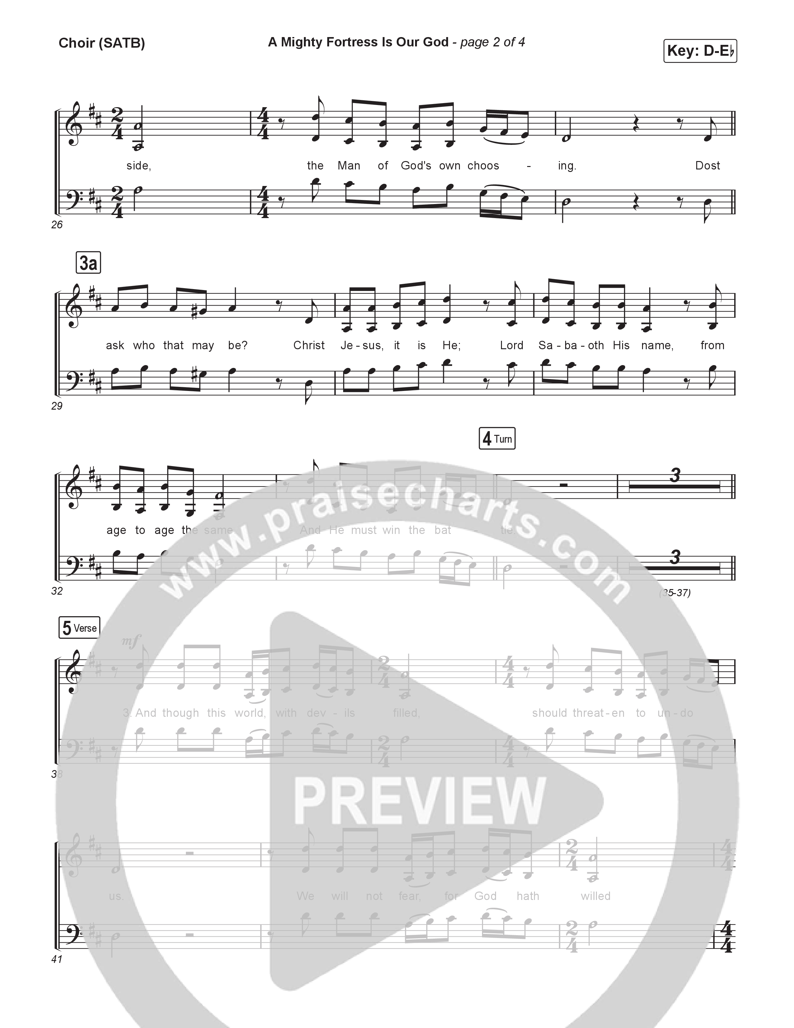 A Mighty Fortress Is Our God (Choral/SATB) Choir Sheet (SATB) (Travis Cottrell / Arr. Mason Brown)