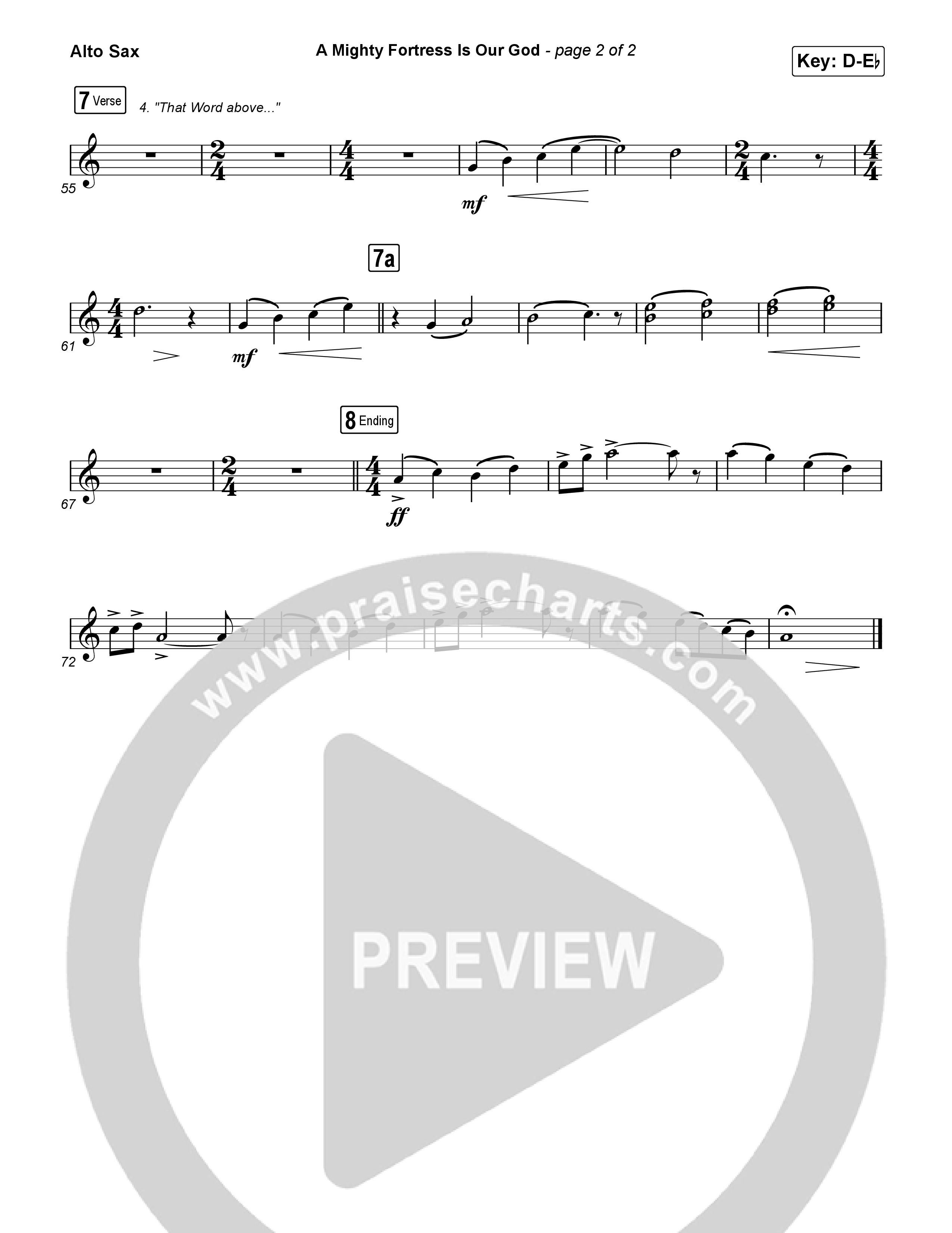 A Mighty Fortress Is Our God (Choral/SATB) Alto Sax (Travis Cottrell / Arr. Mason Brown)