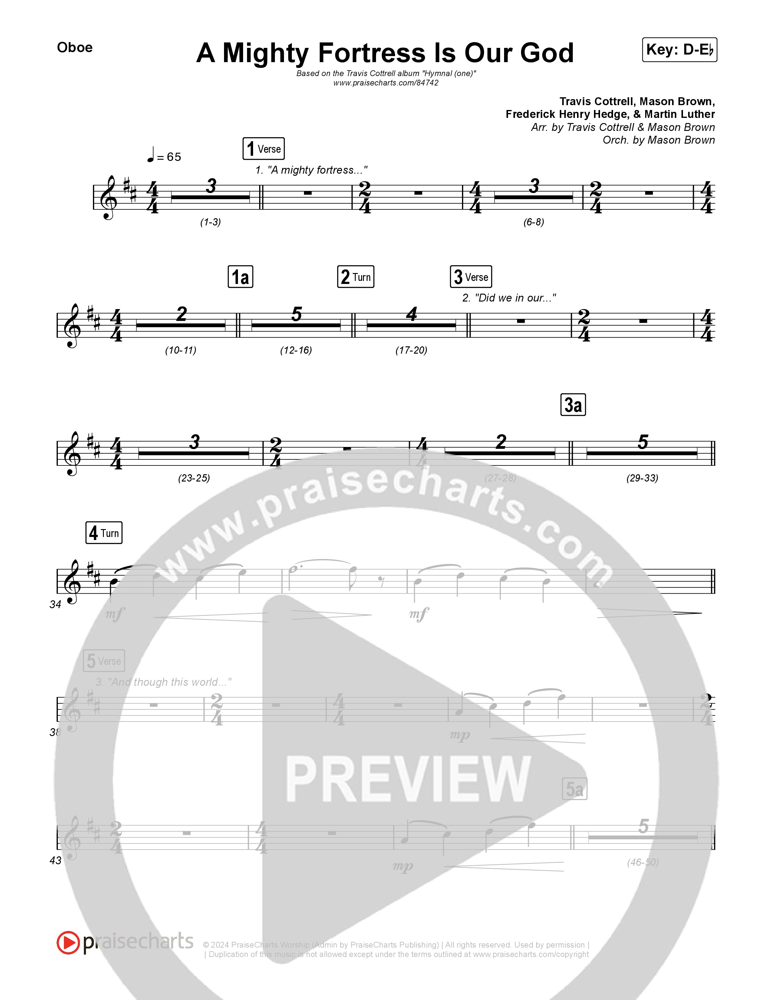 A Mighty Fortress Is Our God (Choral/SATB) Wind Pack (Travis Cottrell / Arr. Mason Brown)