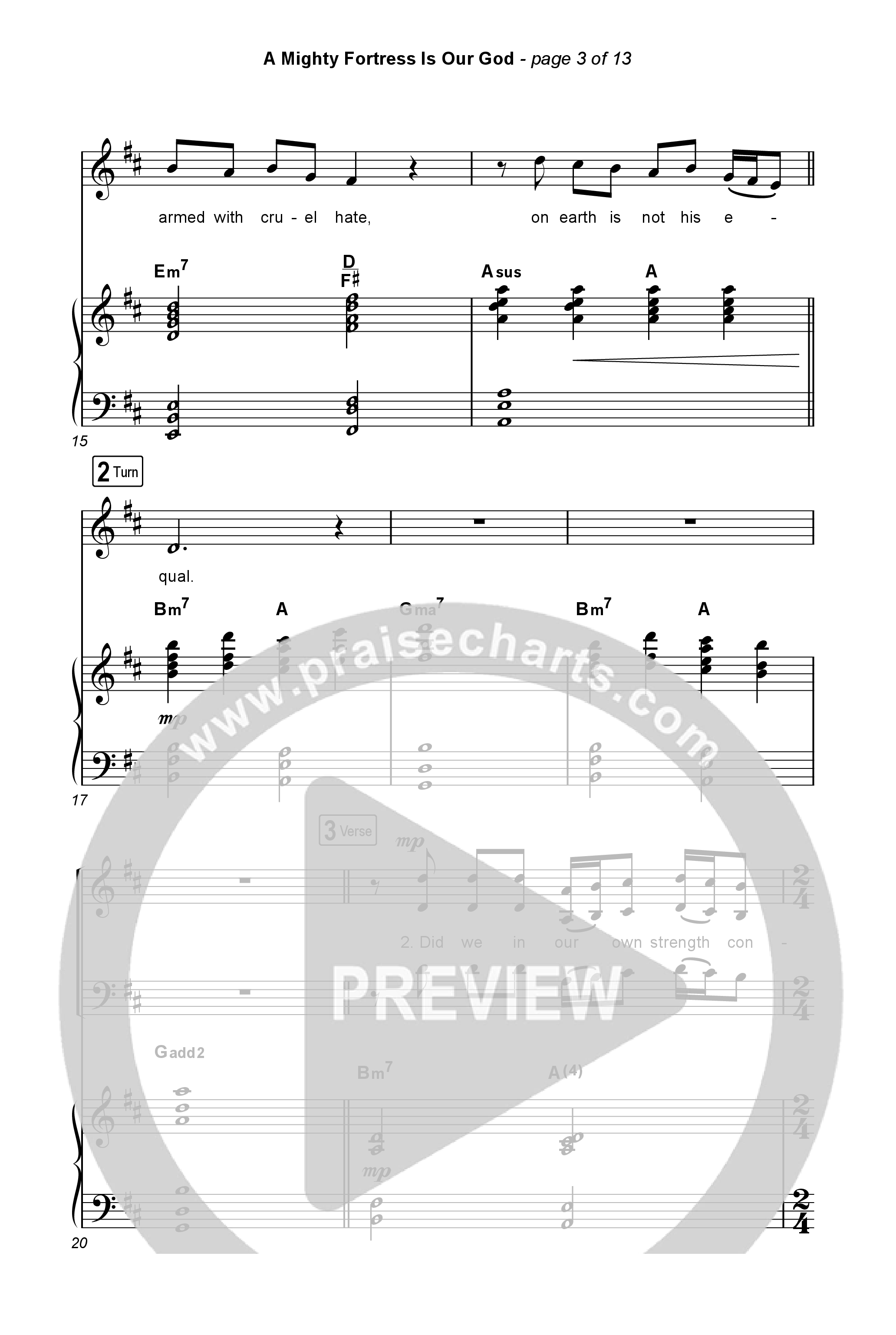 A Mighty Fortress Is Our God (Choral/SATB) Octavo (SATB & Pno) (Travis Cottrell / Arr. Mason Brown)