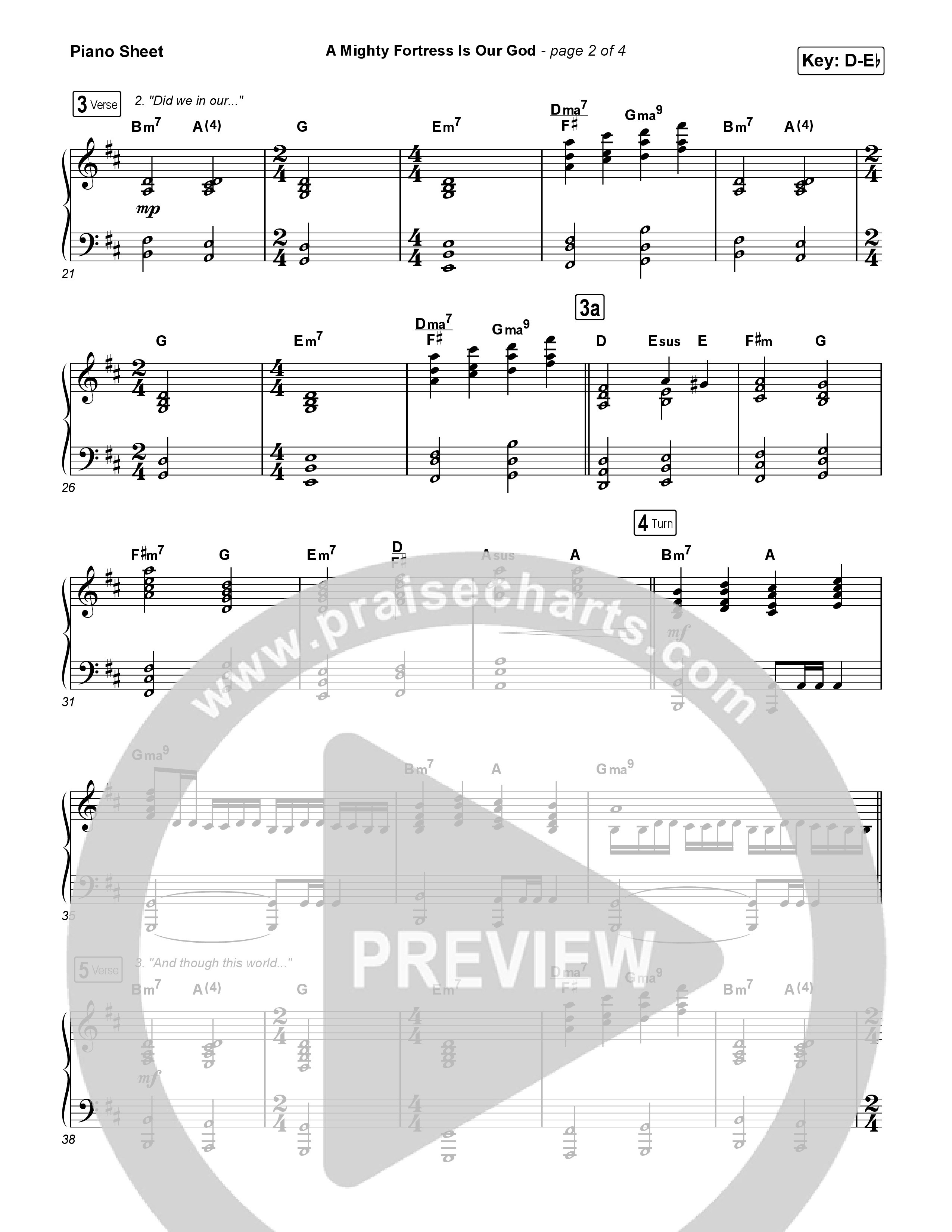 A Mighty Fortress Is Our God (Choral/SATB) Piano Sheet (Travis Cottrell / Arr. Mason Brown)