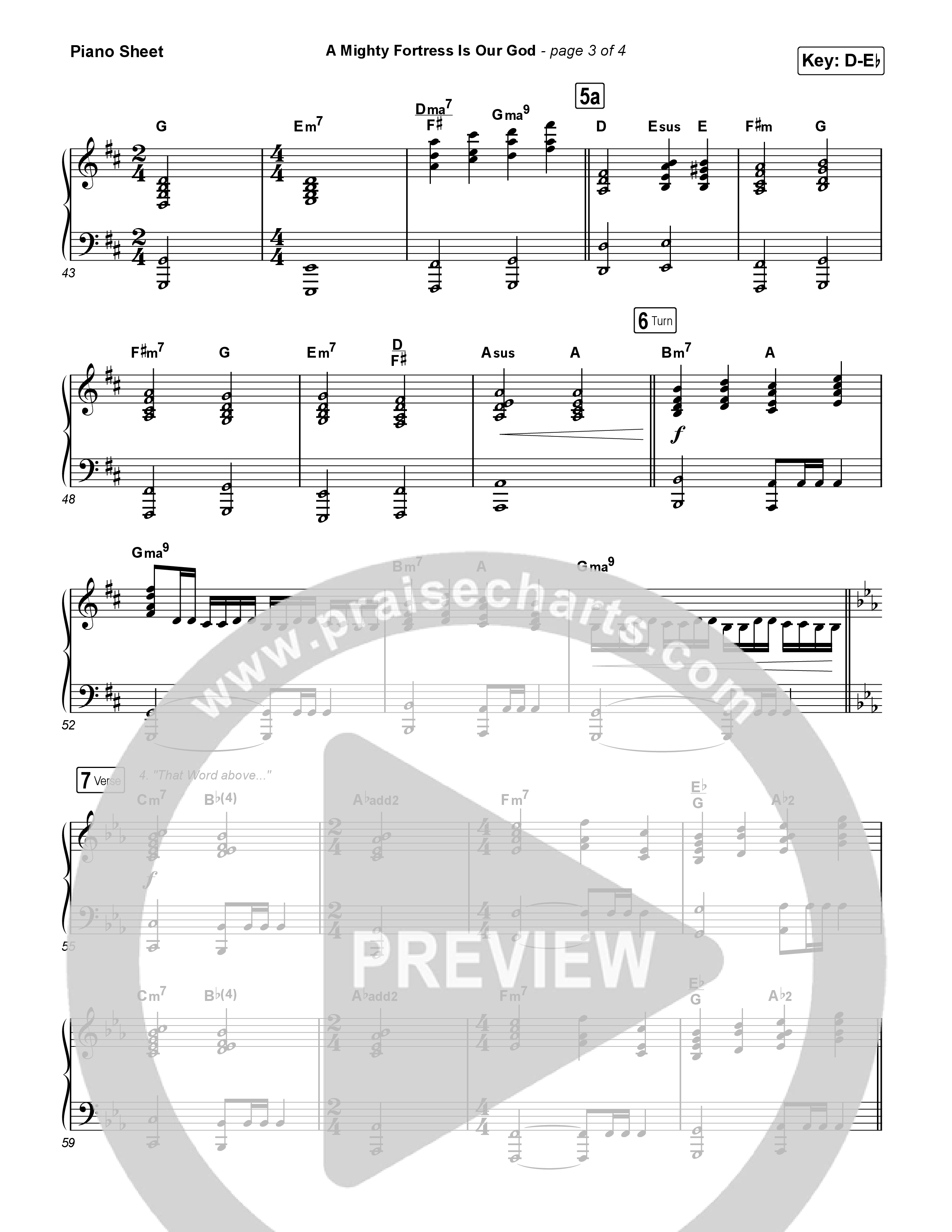 A Mighty Fortress Is Our God (Choral/SATB) Piano Sheet (Travis Cottrell / Arr. Mason Brown)