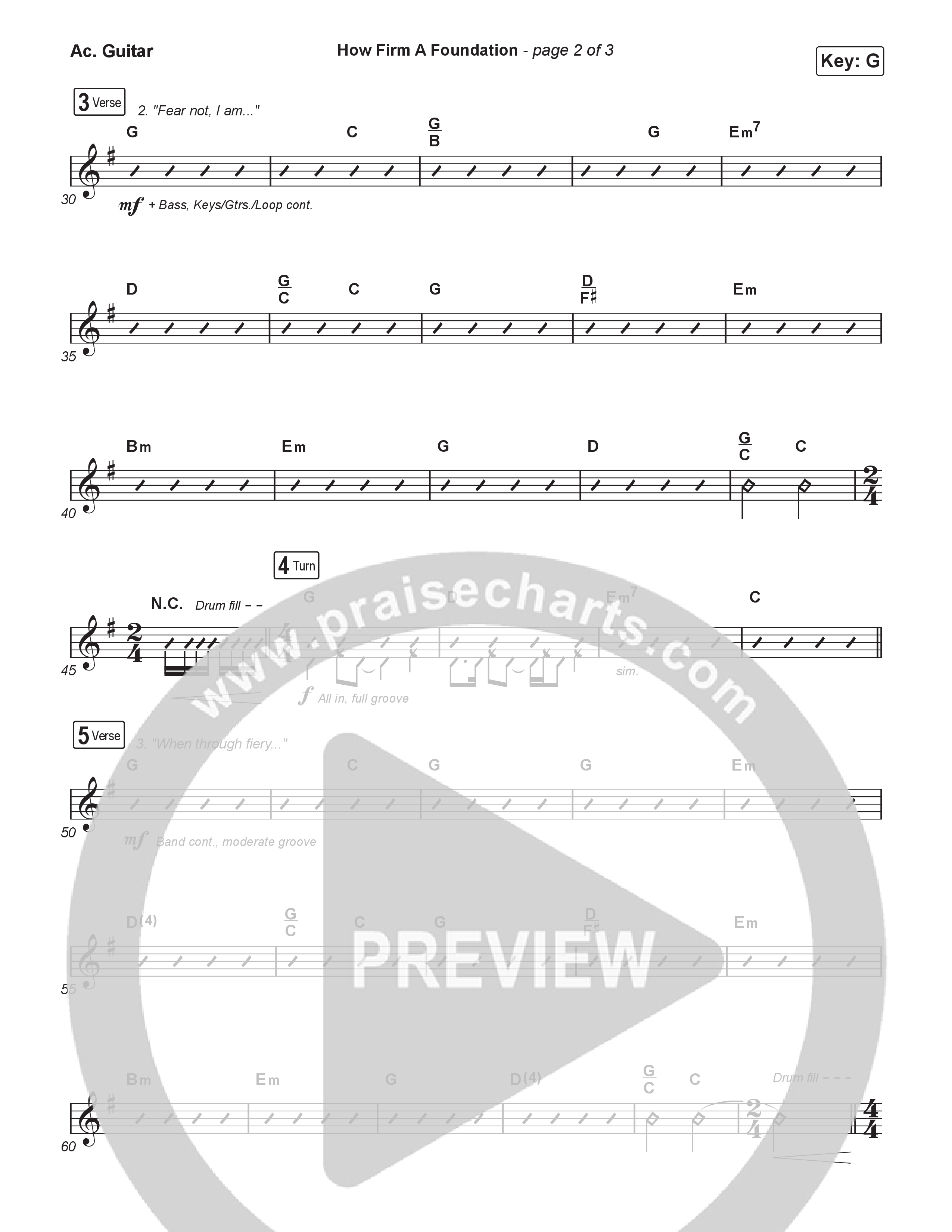 How Firm A Foundation (Choral/SATB) Acoustic Guitar (Travis Cottrell / Arr. Mason Brown)