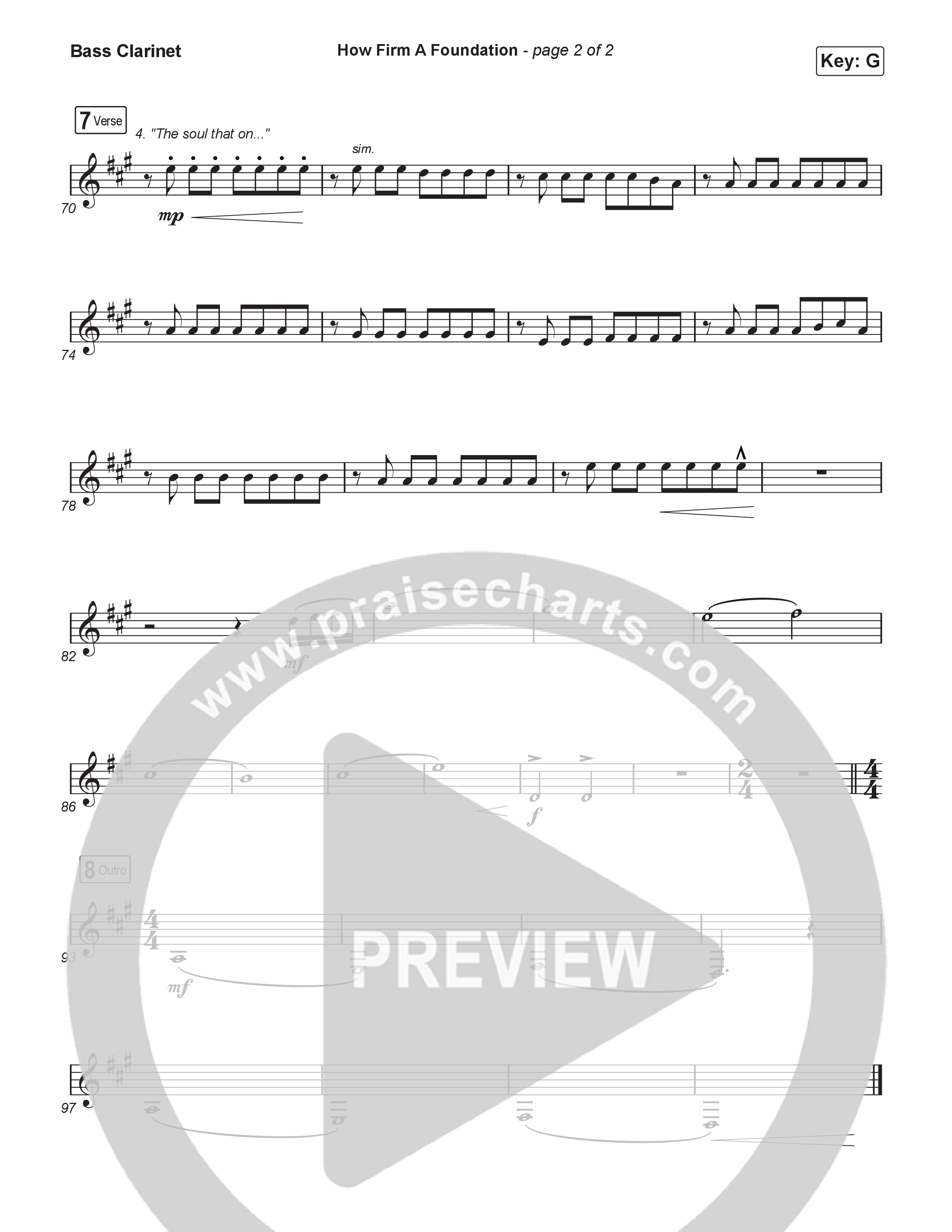 How Firm A Foundation (Choral/SATB) Bass Clarinet (Travis Cottrell / Arr. Mason Brown)