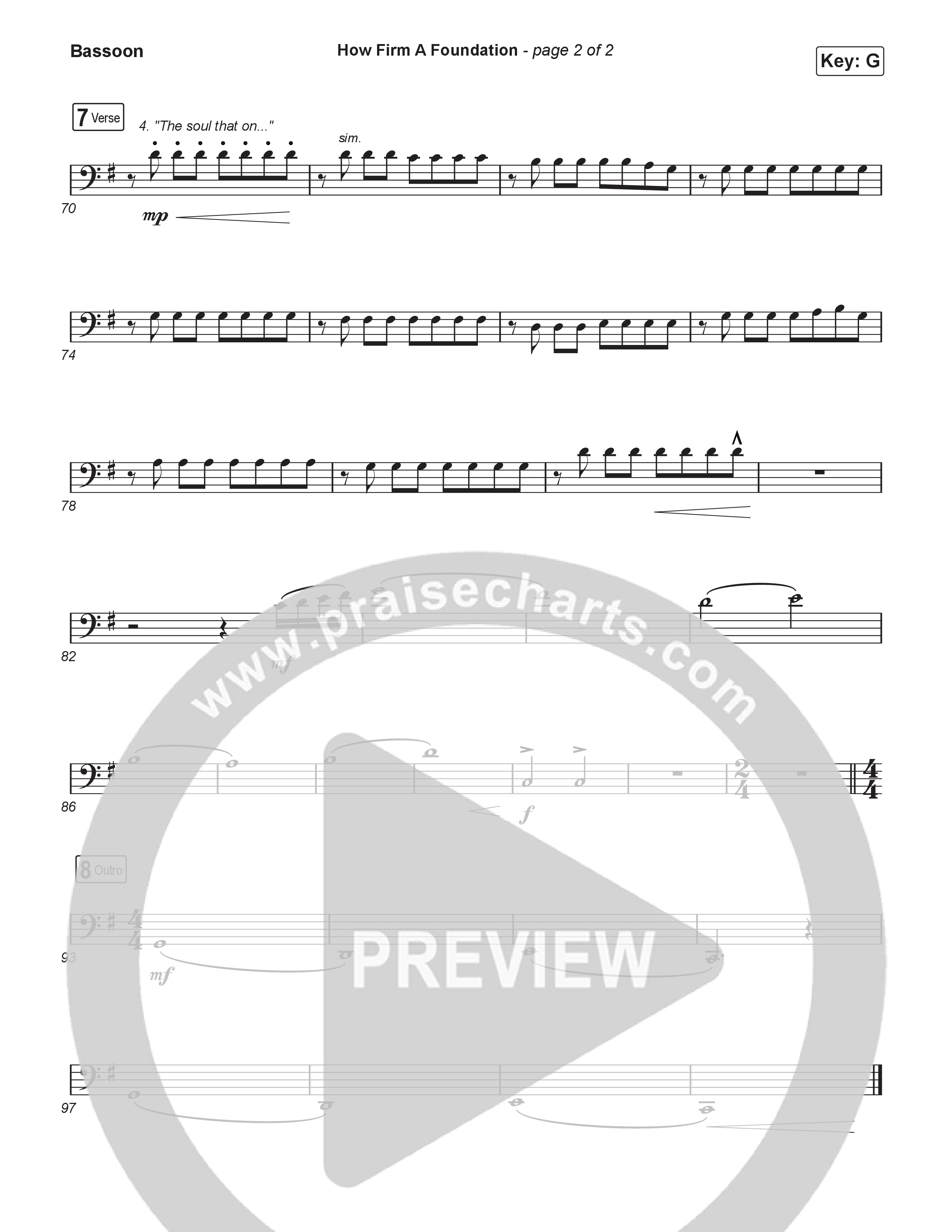 How Firm A Foundation (Choral/SATB) Bassoon (Travis Cottrell / Arr. Mason Brown)