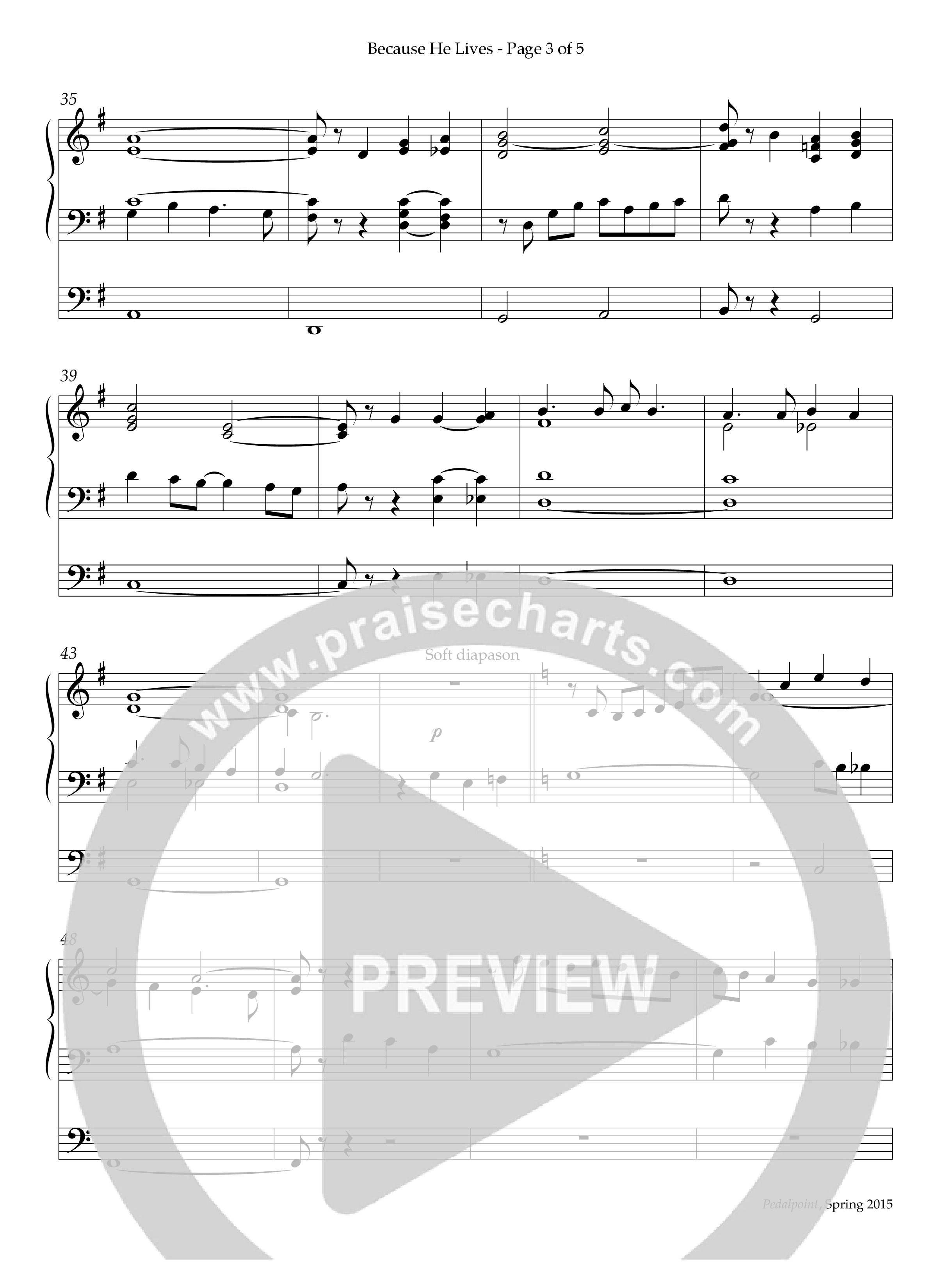 Because He Lives (Instrumental) Organ (Lifeway Worship / Arr. Phillip Keveren)