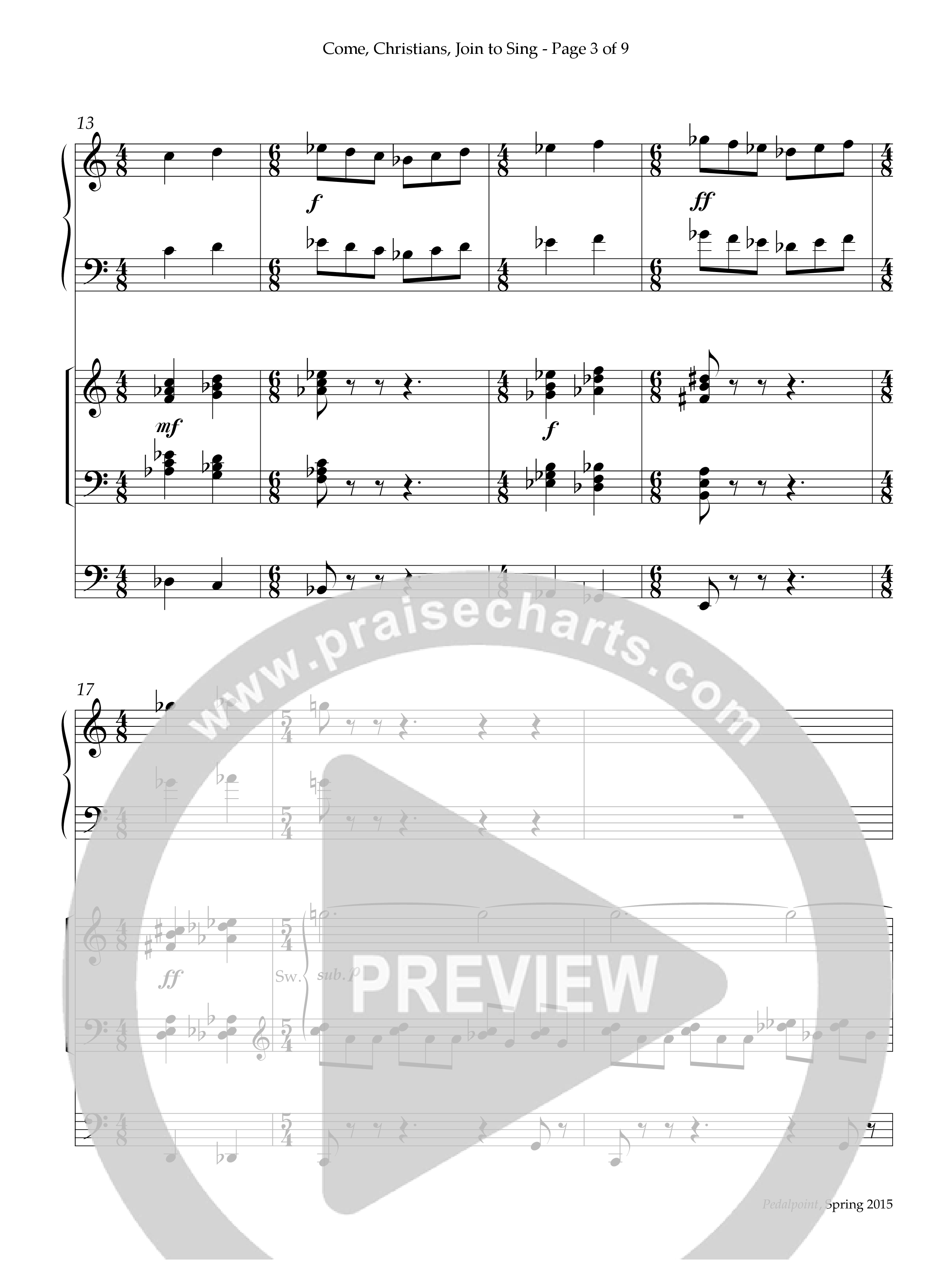 Come Christians Join To Sing (Instrumental) Piano-Organ (Lifeway Worship / Arr. Gail Scott)