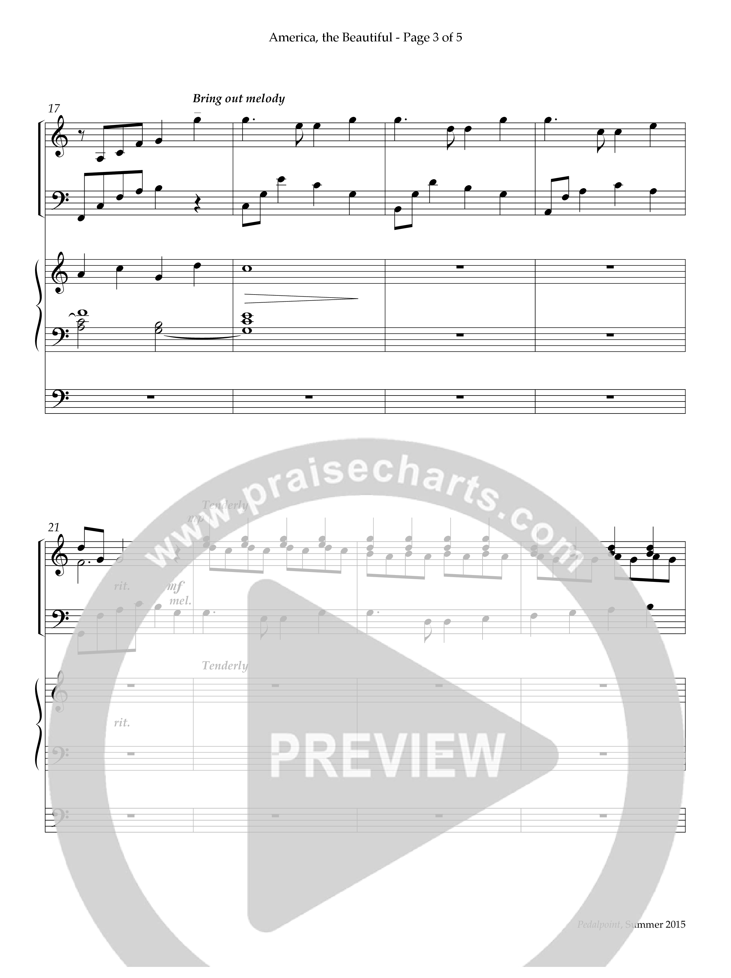 America The Beautiful (Instrumental) Piano-Organ (Lifeway Worship / Arr. Ed Good)