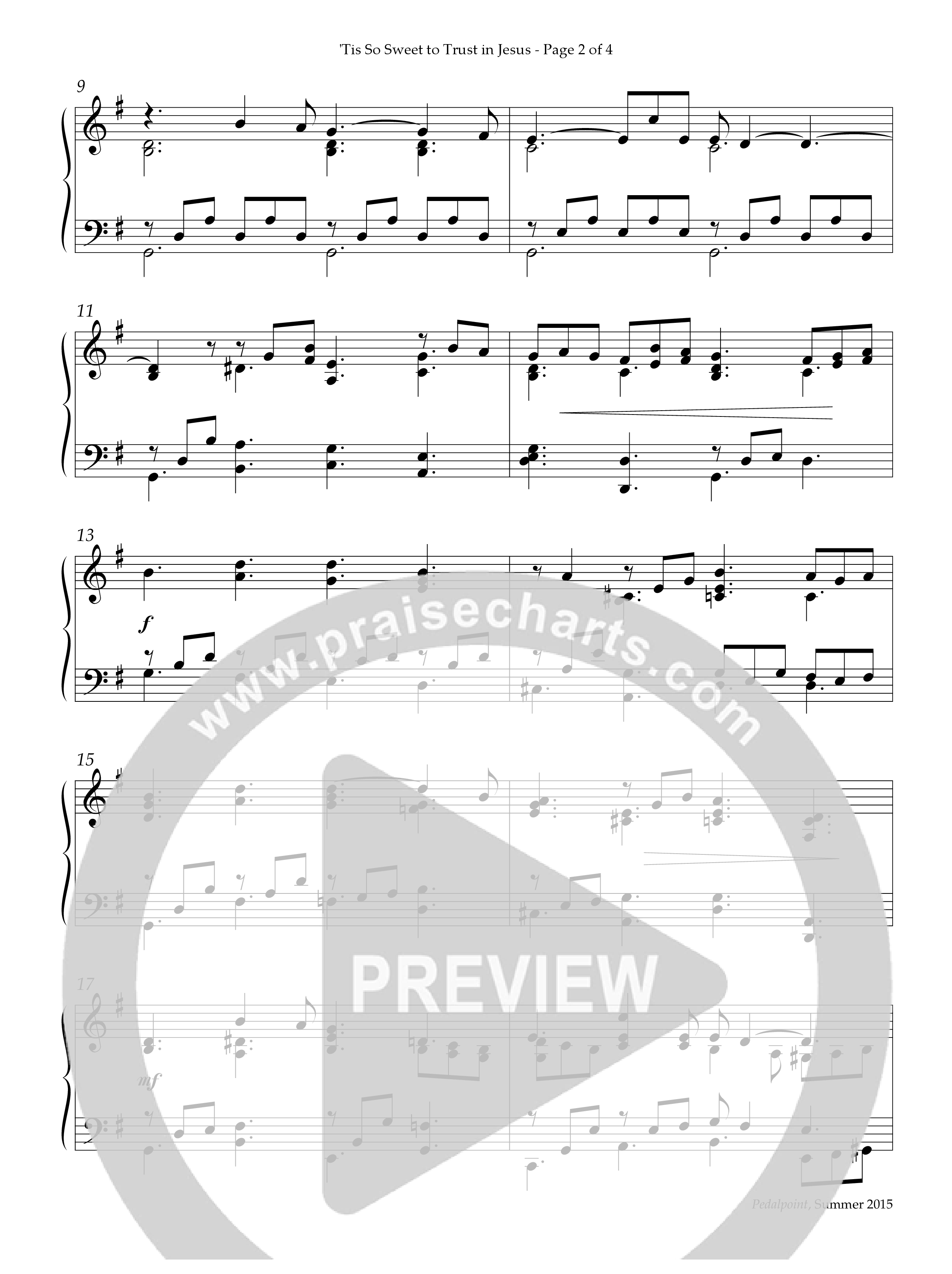 Tis So Sweet To Trust In Jesus (Instrumental) Piano Solo (Lifeway Worship / Arr. John Carter)