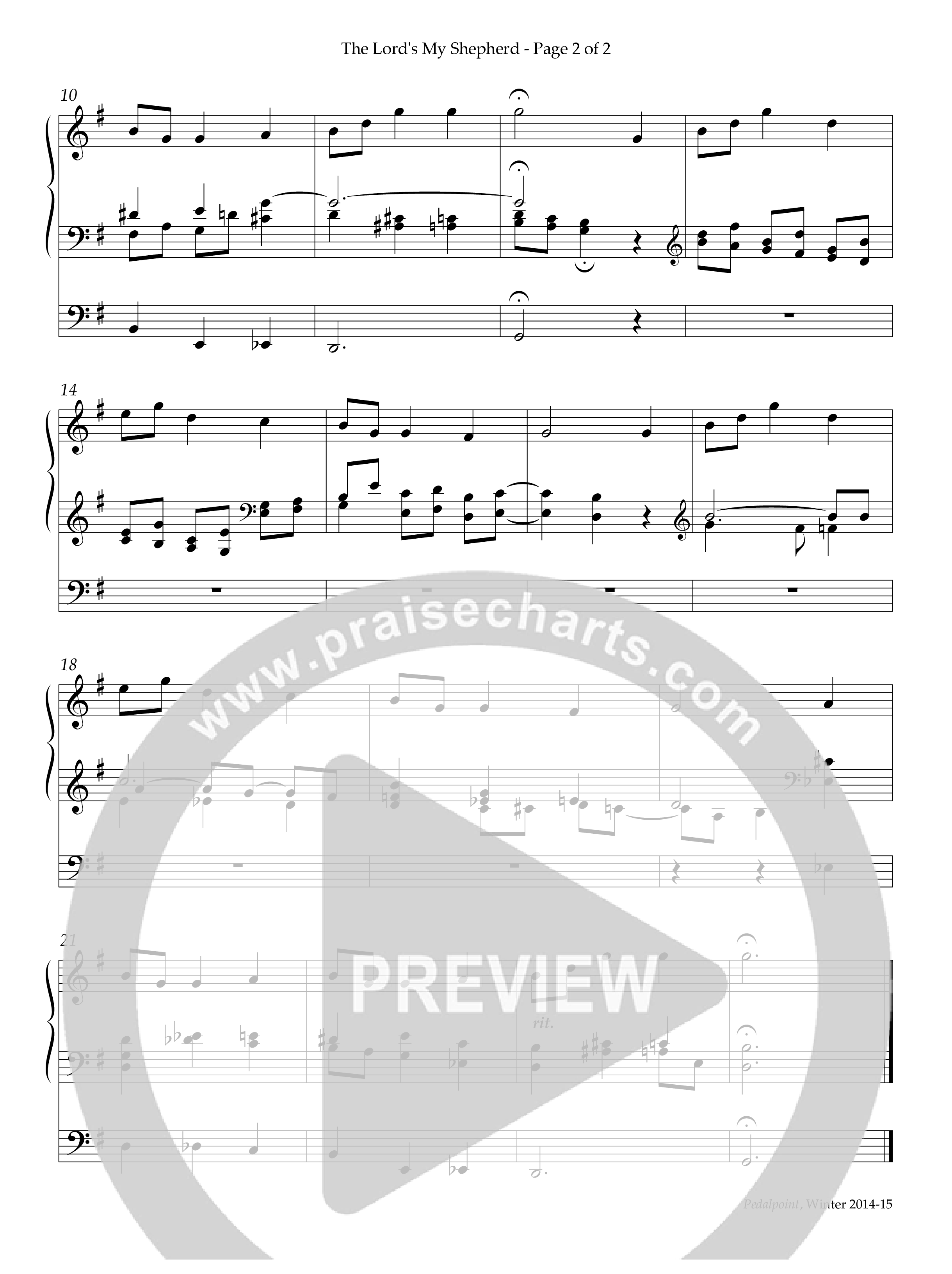 The Lord's My Shepherd (Instrumental) Organ (Lifeway Worship / Arr. Sarah Linn Drye)