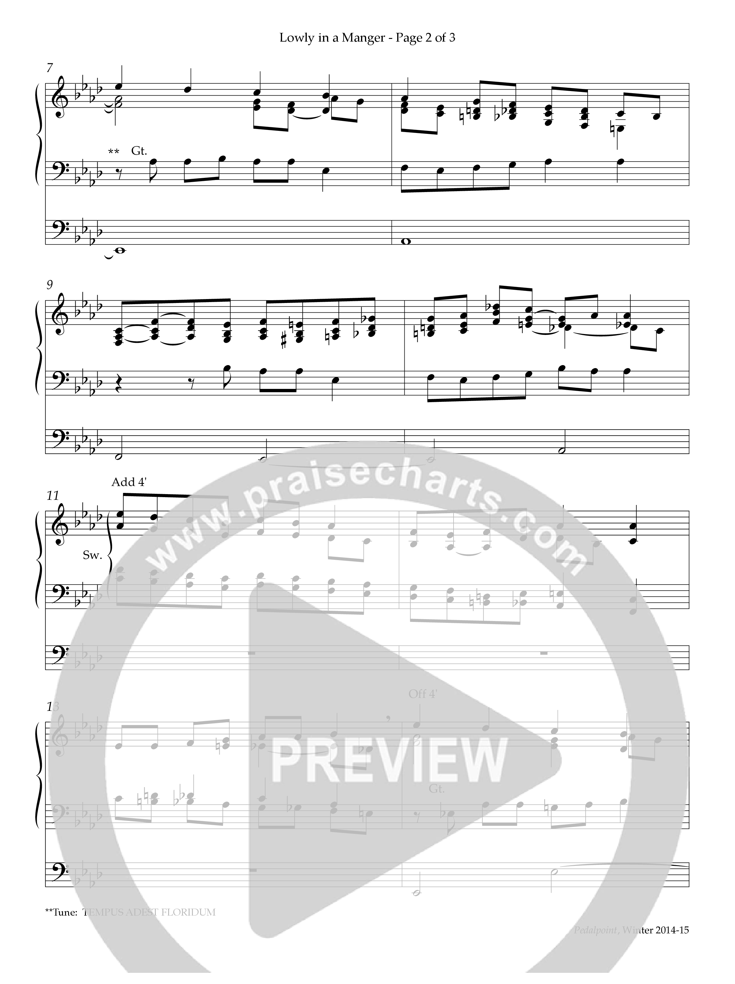 Lowly In A Manger (Instrumental) Organ (Lifeway Worship / Arr. Alice Jordan)