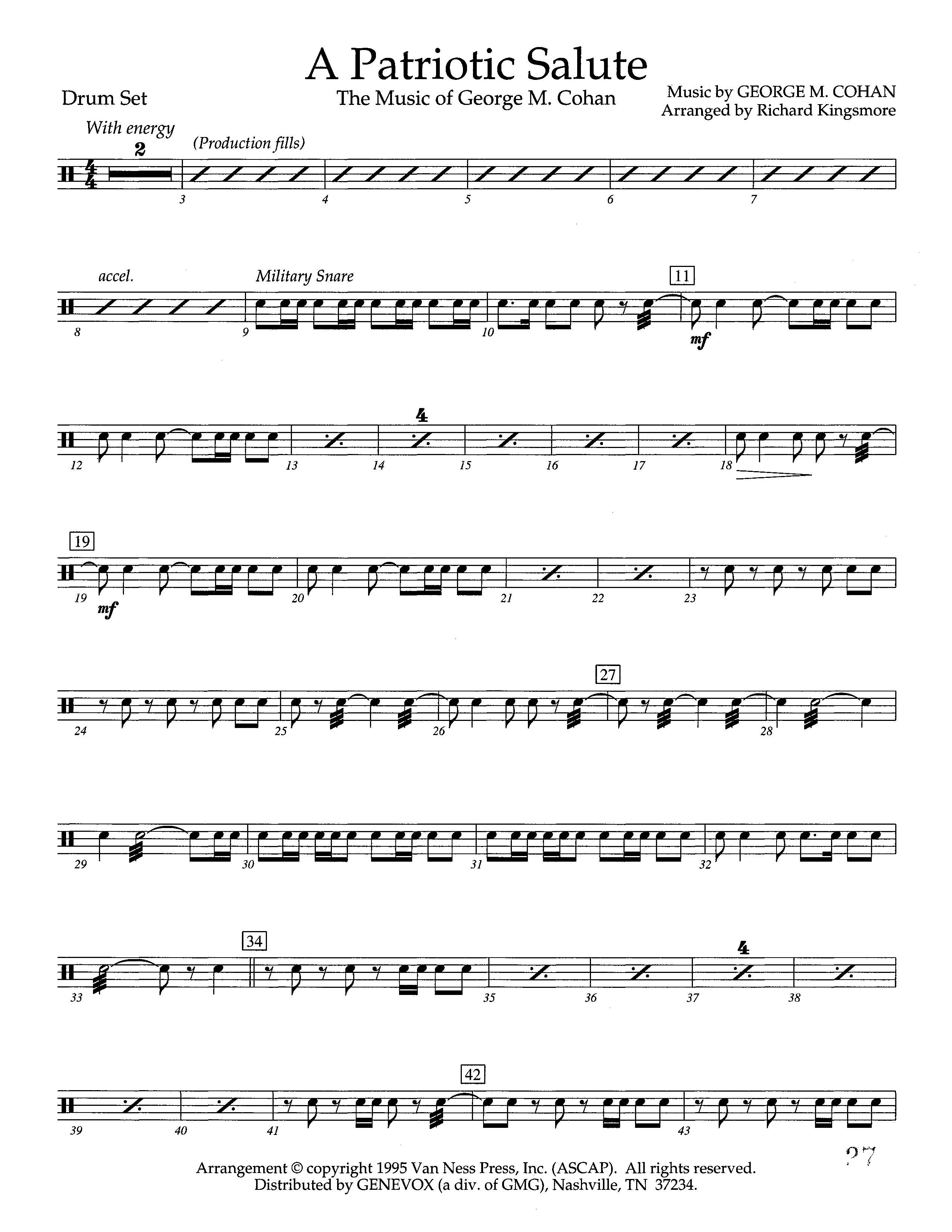 A Patriotic Salute (Instrumental) Drum Set (Lifeway Worship / Arr. Richard Kingsmore)