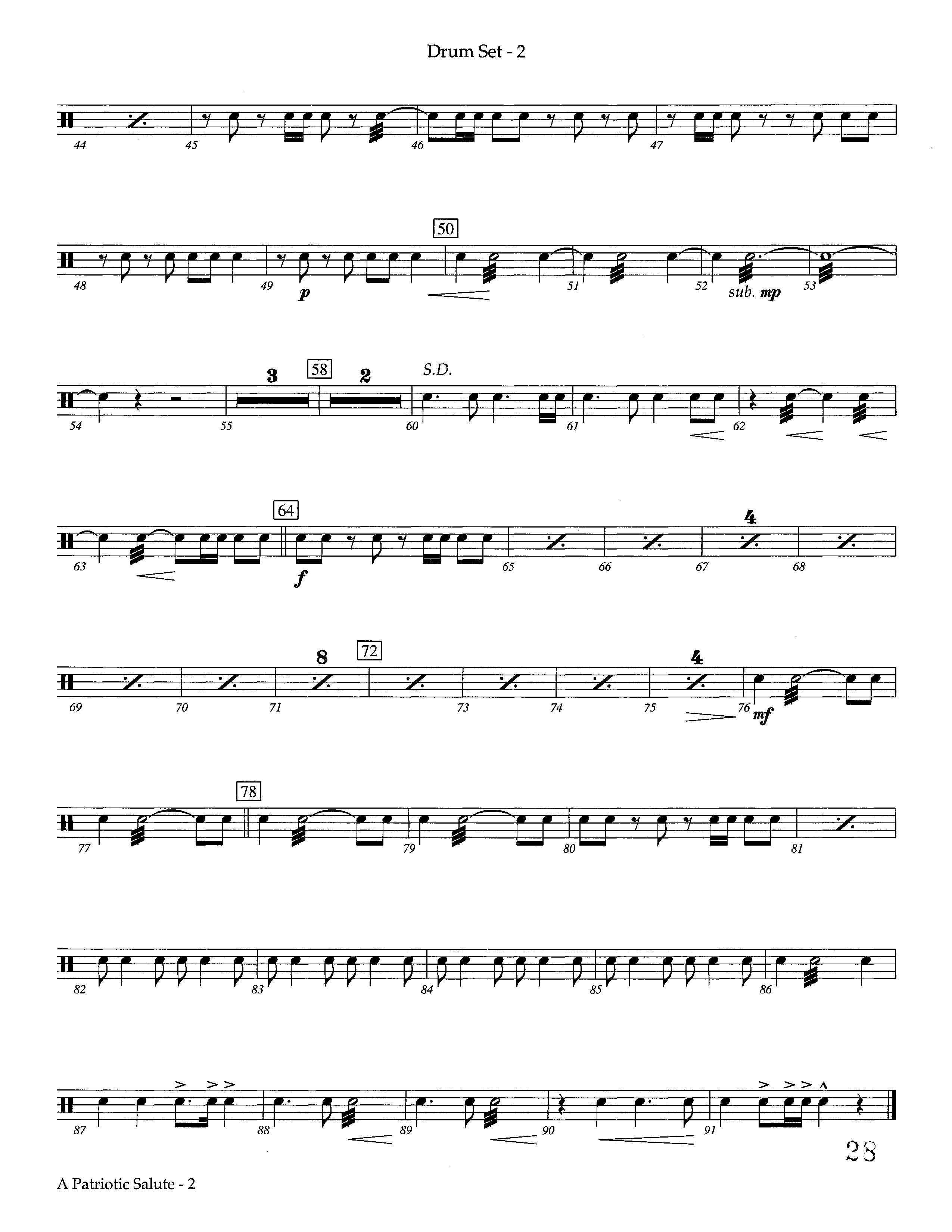 A Patriotic Salute (Instrumental) Drum Set (Lifeway Worship / Arr. Richard Kingsmore)