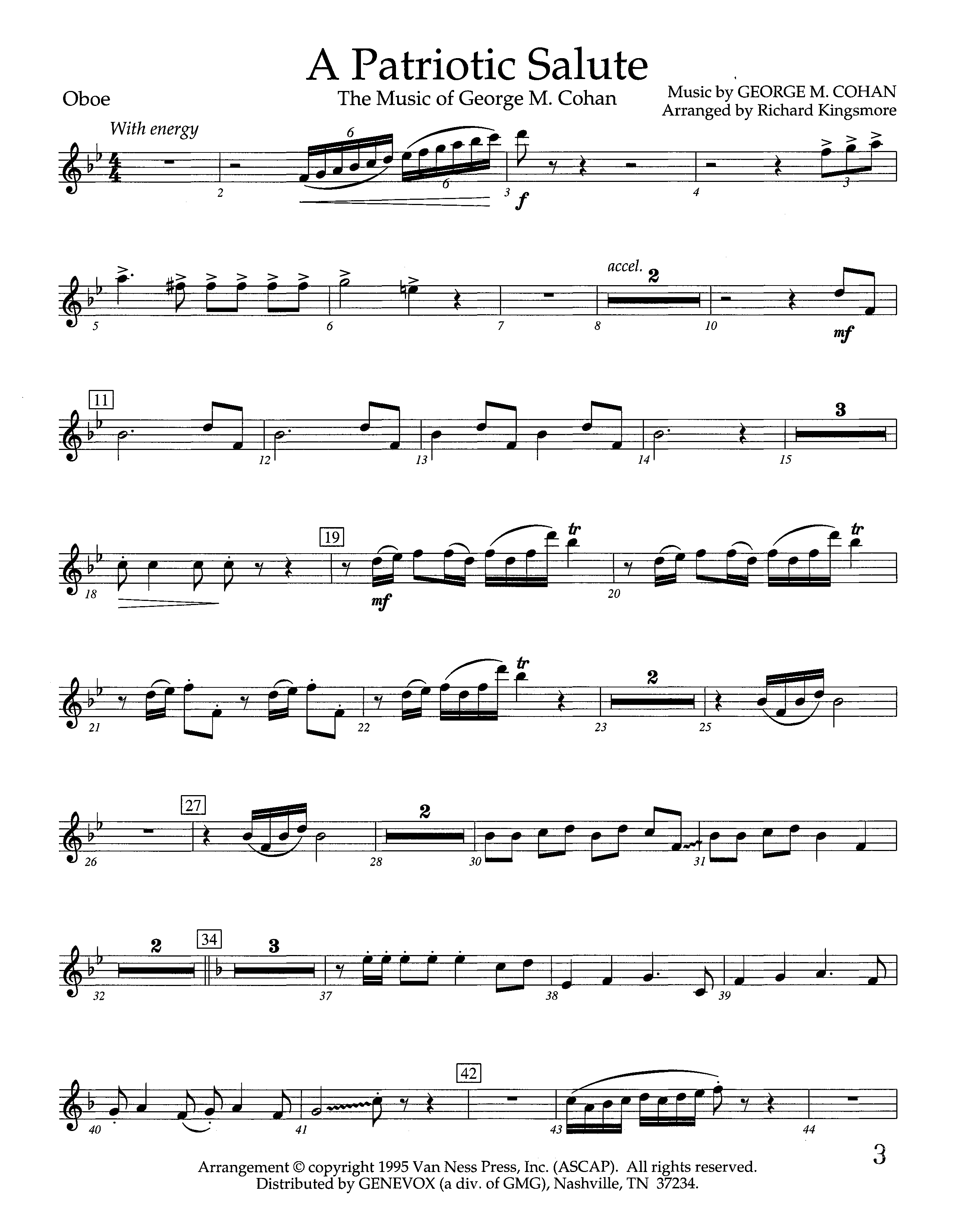 A Patriotic Salute (Instrumental) Oboe (Lifeway Worship / Arr. Richard Kingsmore)