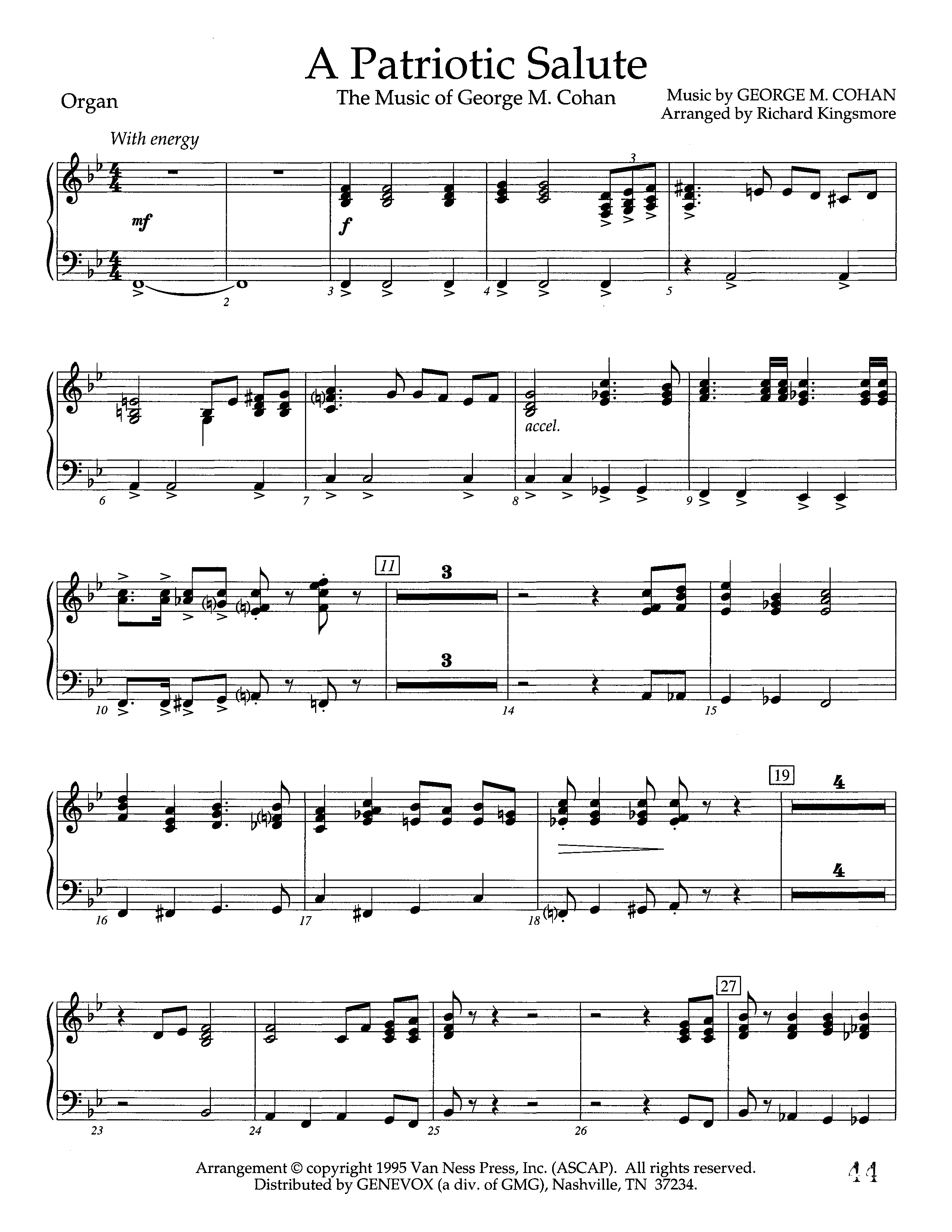 A Patriotic Salute (Instrumental) Organ (Lifeway Worship / Arr. Richard Kingsmore)