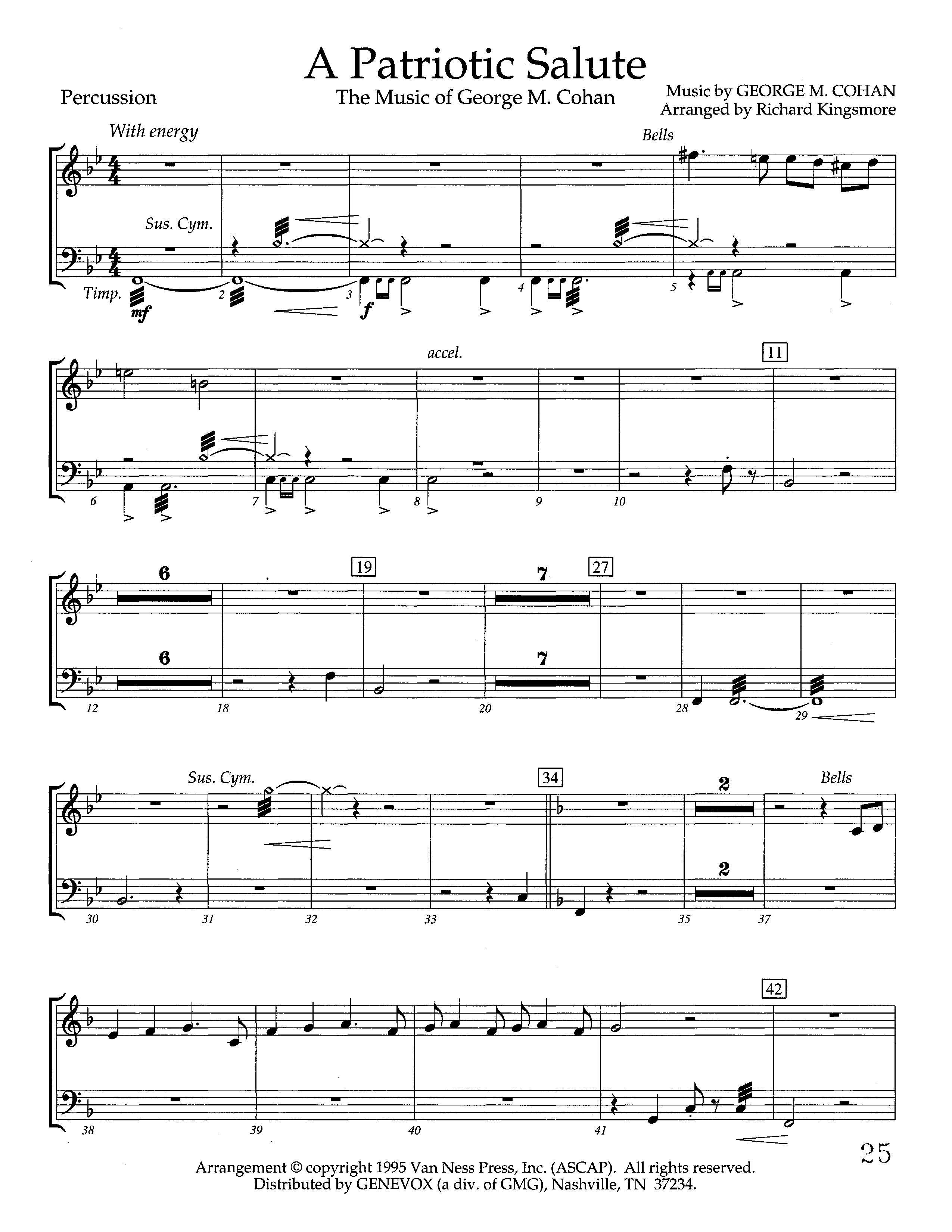 A Patriotic Salute (Instrumental) Percussion (Lifeway Worship / Arr. Richard Kingsmore)