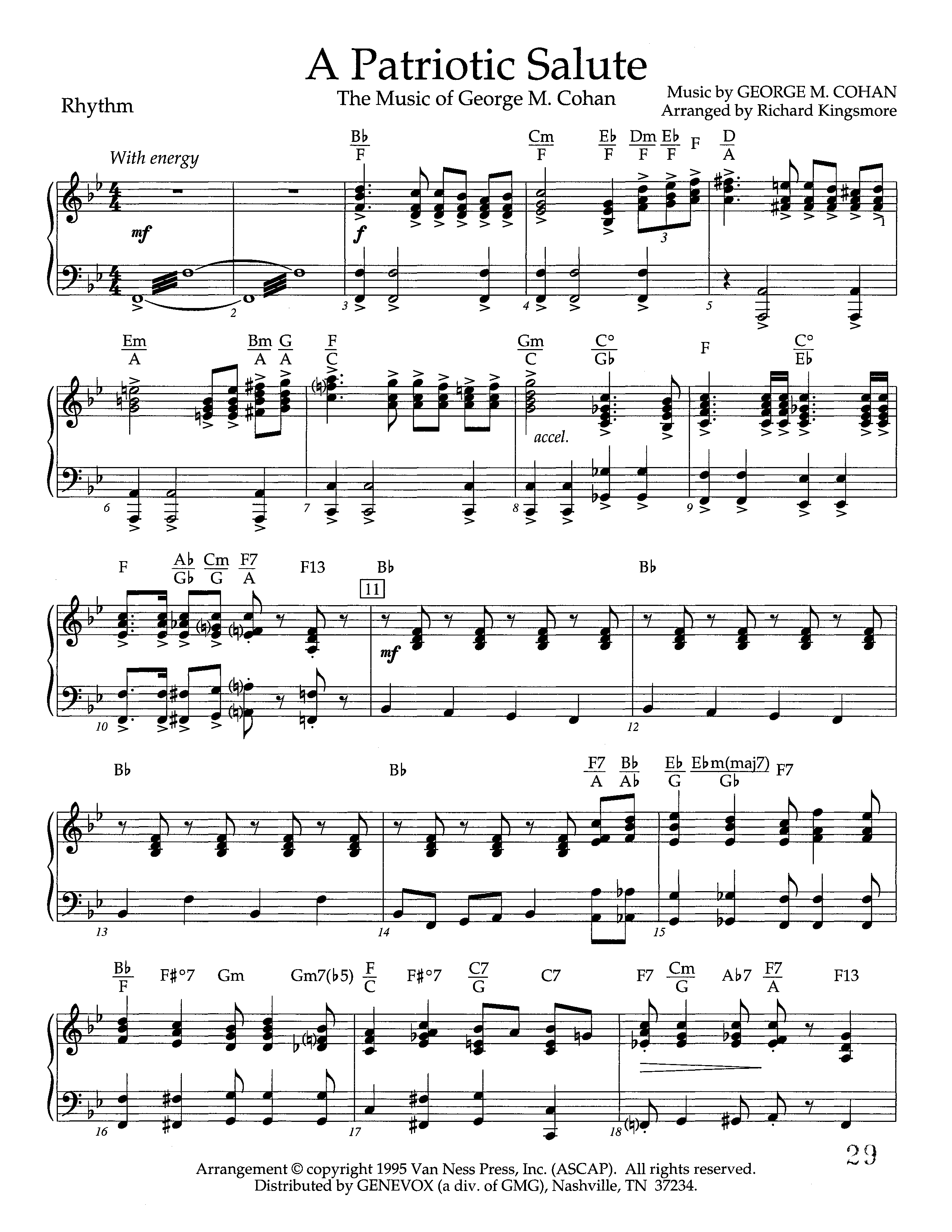 A Patriotic Salute (Instrumental) Rhythm Chart (Lifeway Worship / Arr. Richard Kingsmore)