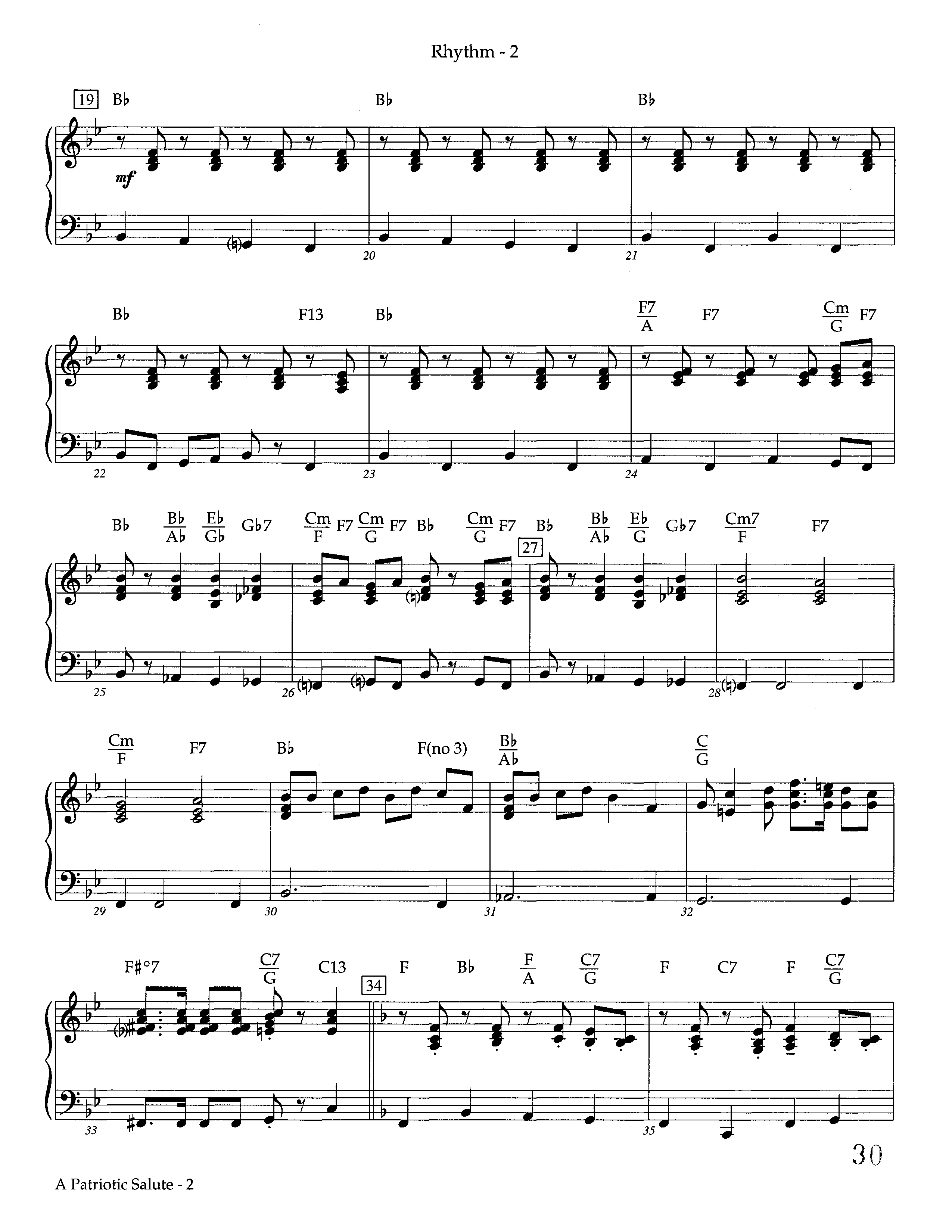 A Patriotic Salute (Instrumental) Rhythm Chart (Lifeway Worship / Arr. Richard Kingsmore)