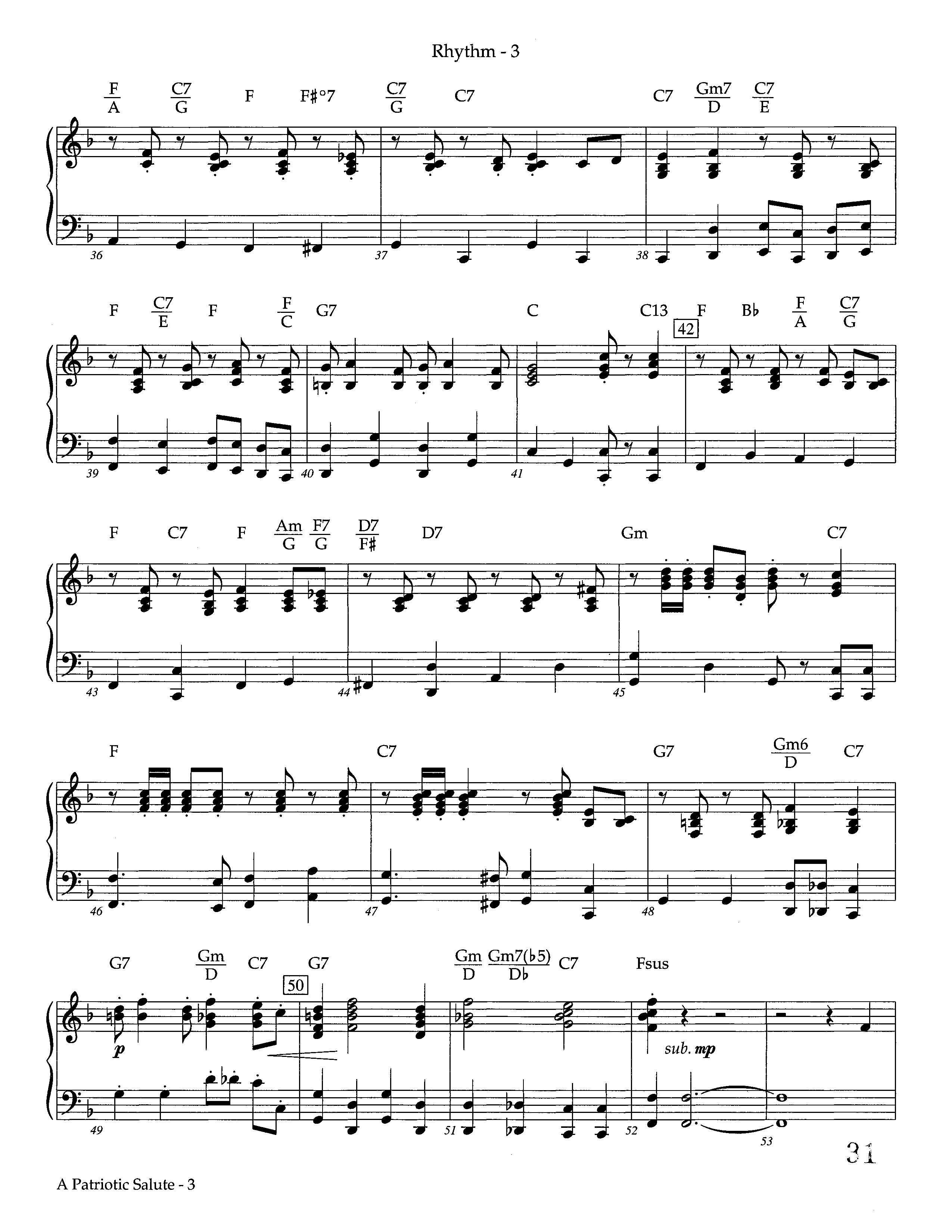 A Patriotic Salute (Instrumental) Rhythm Chart (Lifeway Worship / Arr. Richard Kingsmore)