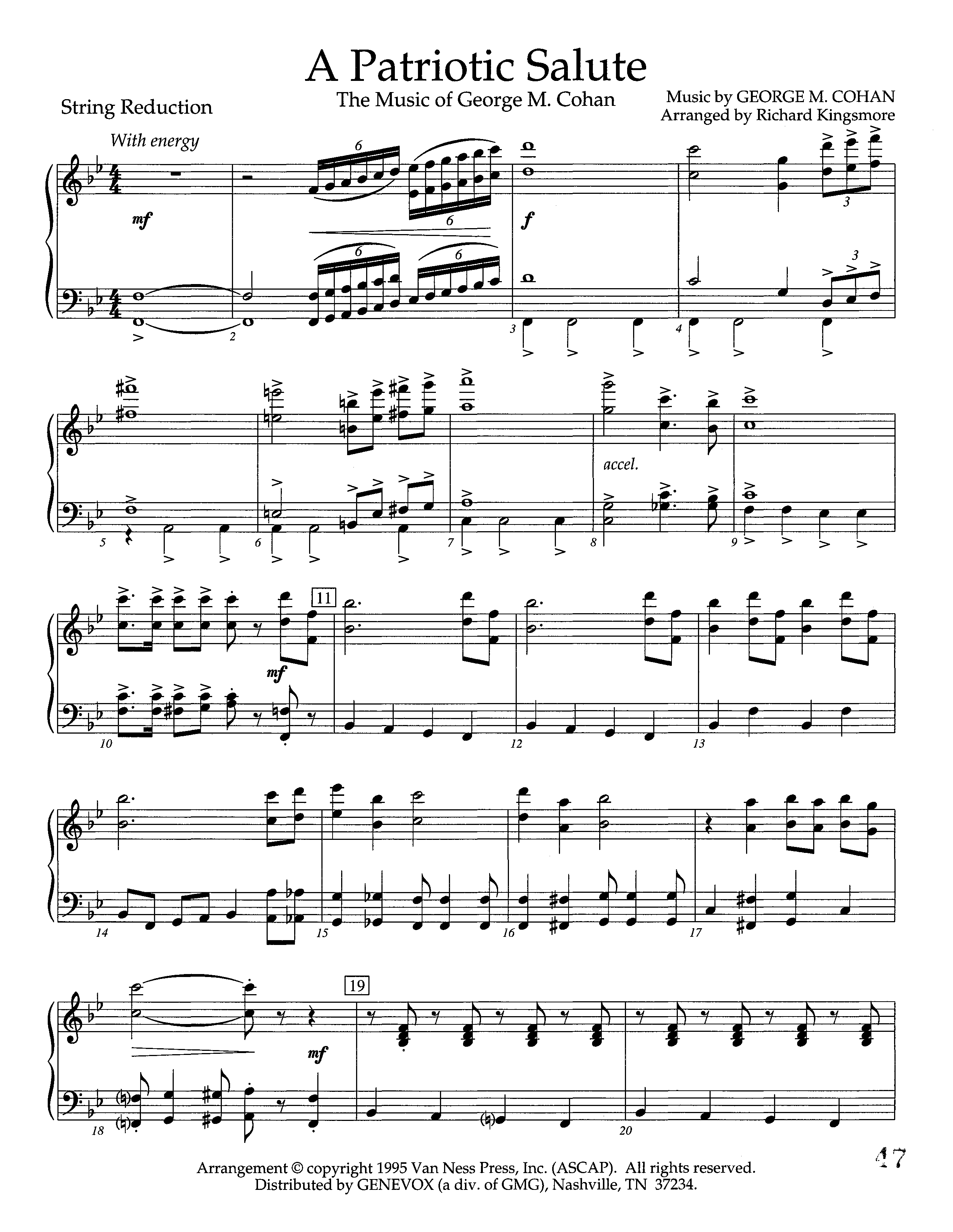 A Patriotic Salute (Instrumental) String Reduction (Lifeway Worship / Arr. Richard Kingsmore)