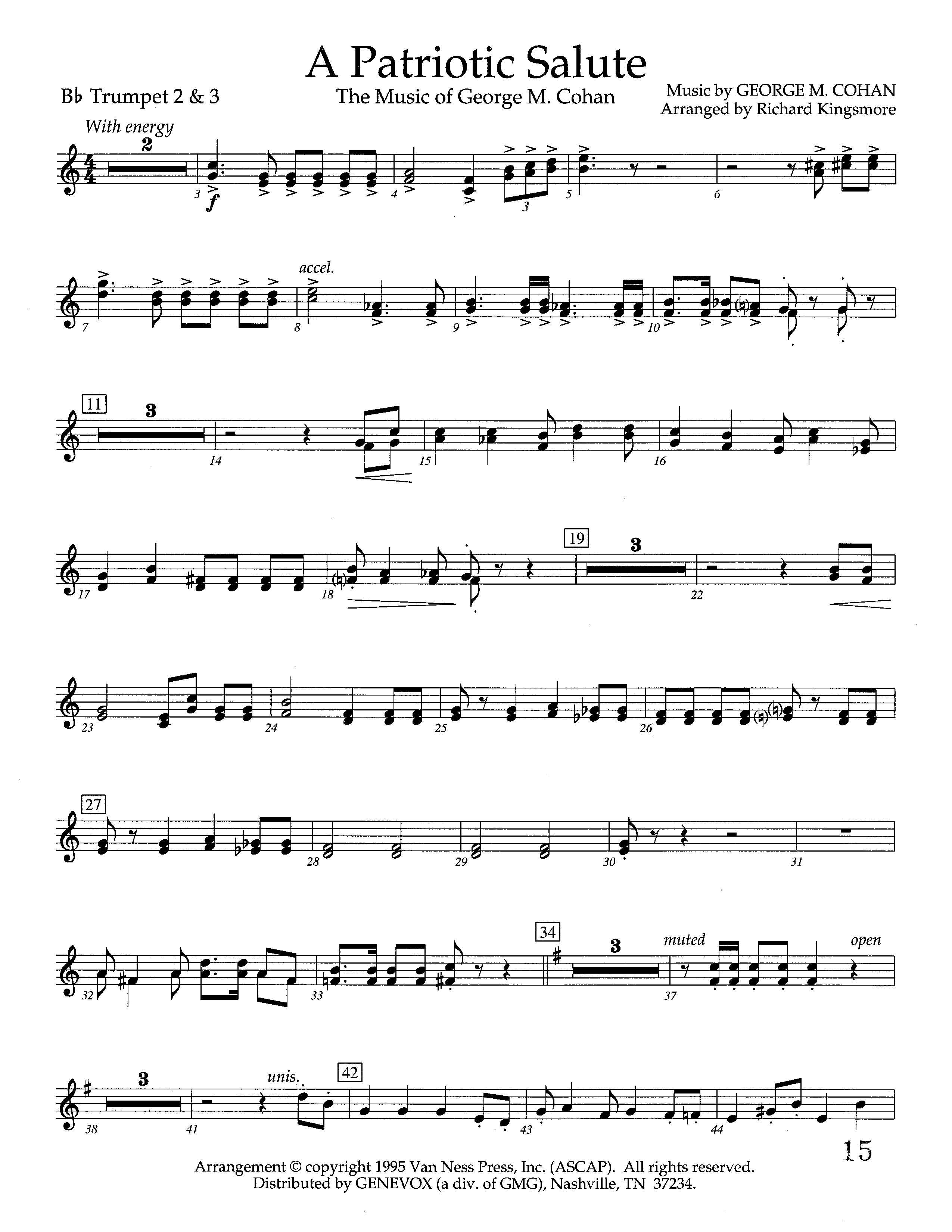 A Patriotic Salute (Instrumental) Trumpet 2/3 (Lifeway Worship / Arr. Richard Kingsmore)