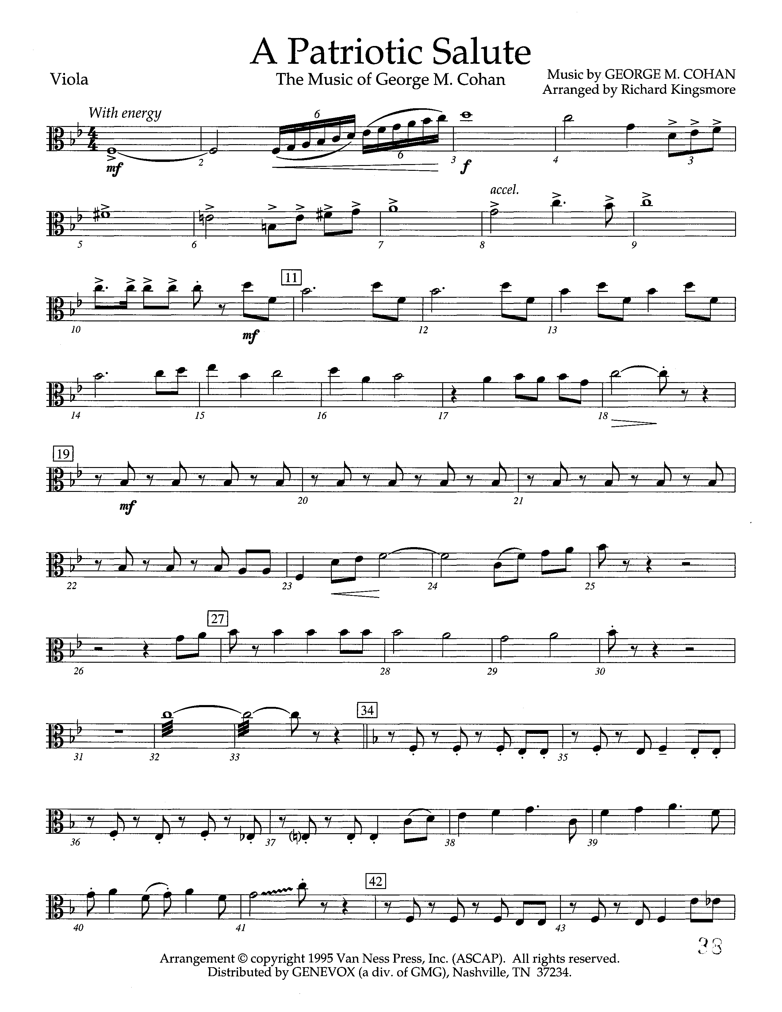 A Patriotic Salute (Instrumental) Viola (Lifeway Worship / Arr. Richard Kingsmore)