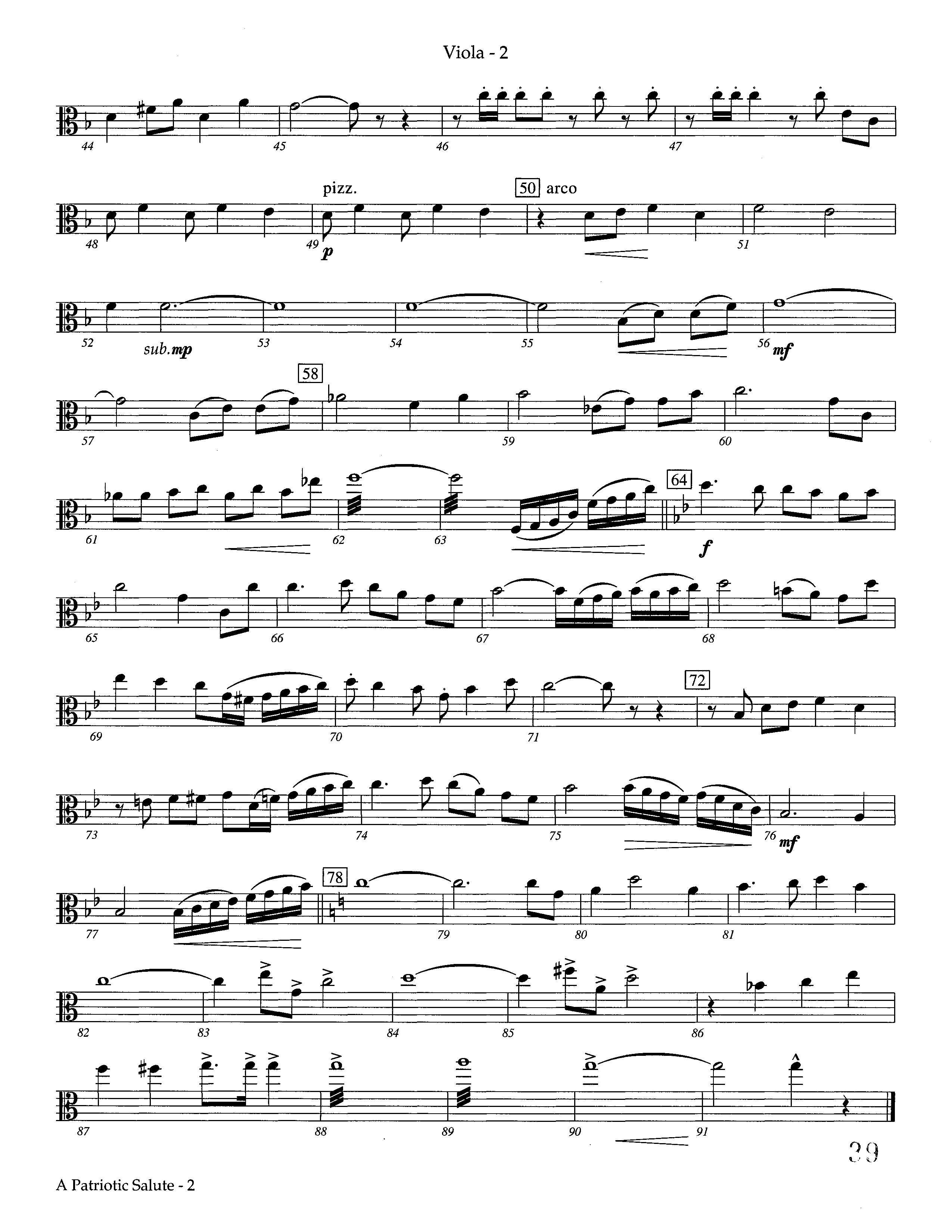 A Patriotic Salute (Instrumental) Viola (Lifeway Worship / Arr. Richard Kingsmore)
