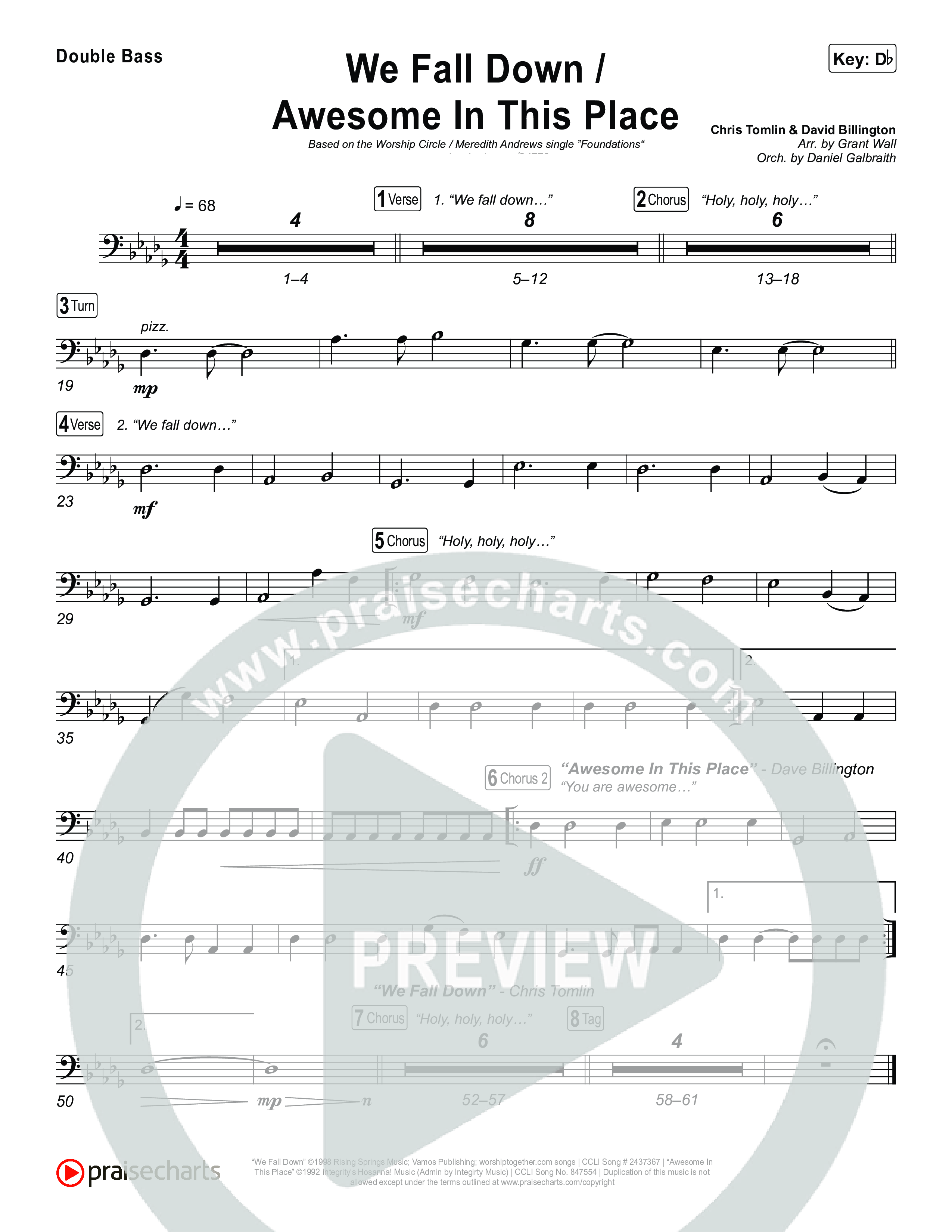 We Fall Down / Awesome In This Place (Live) String Bass (Worship Circle / Meredith Andrews)